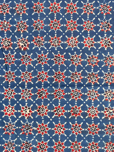 Rangoli Pattern Ajrak Hand Block Cotton Kurta Material | KA261