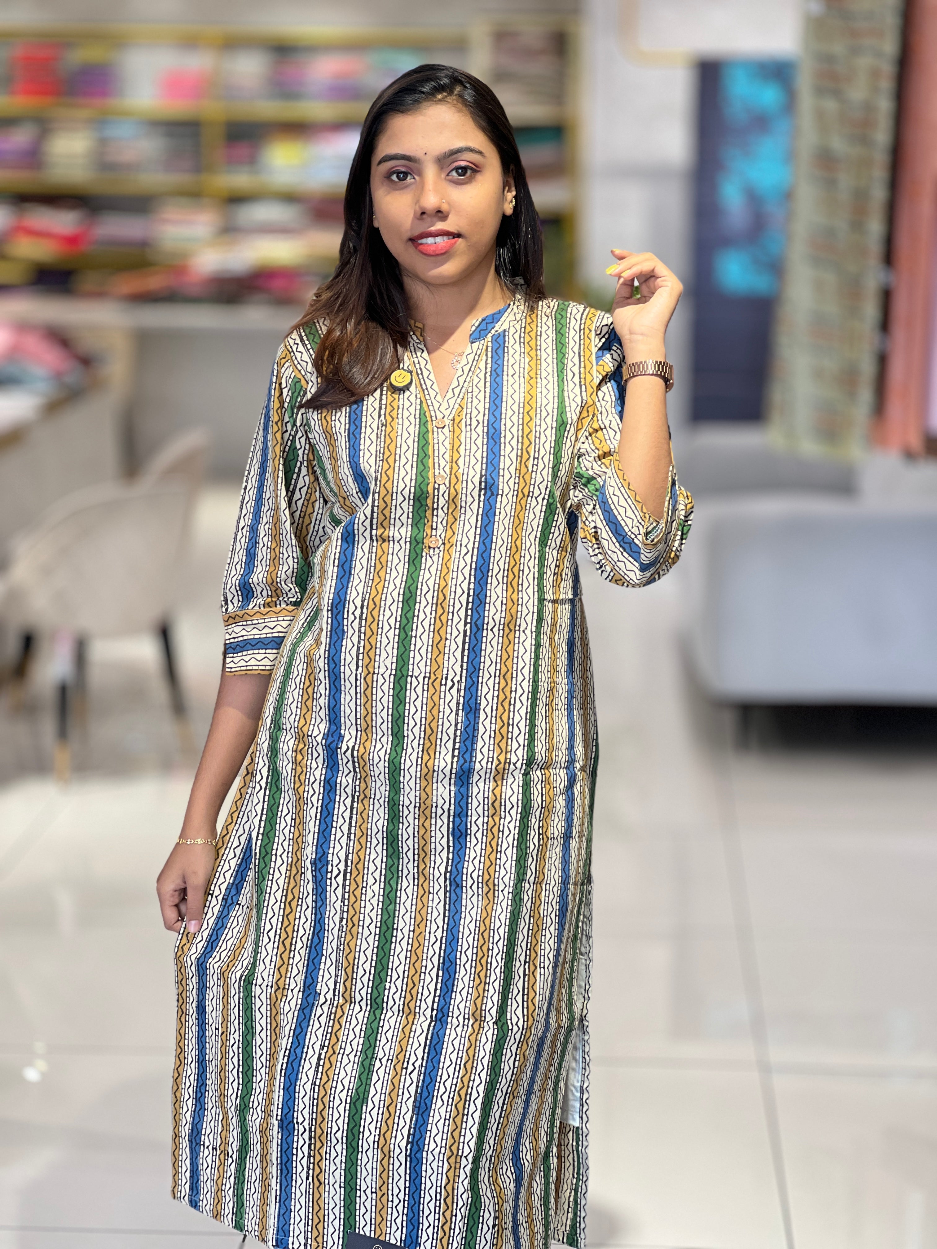 Printed Cotton Kurta | RMLA109