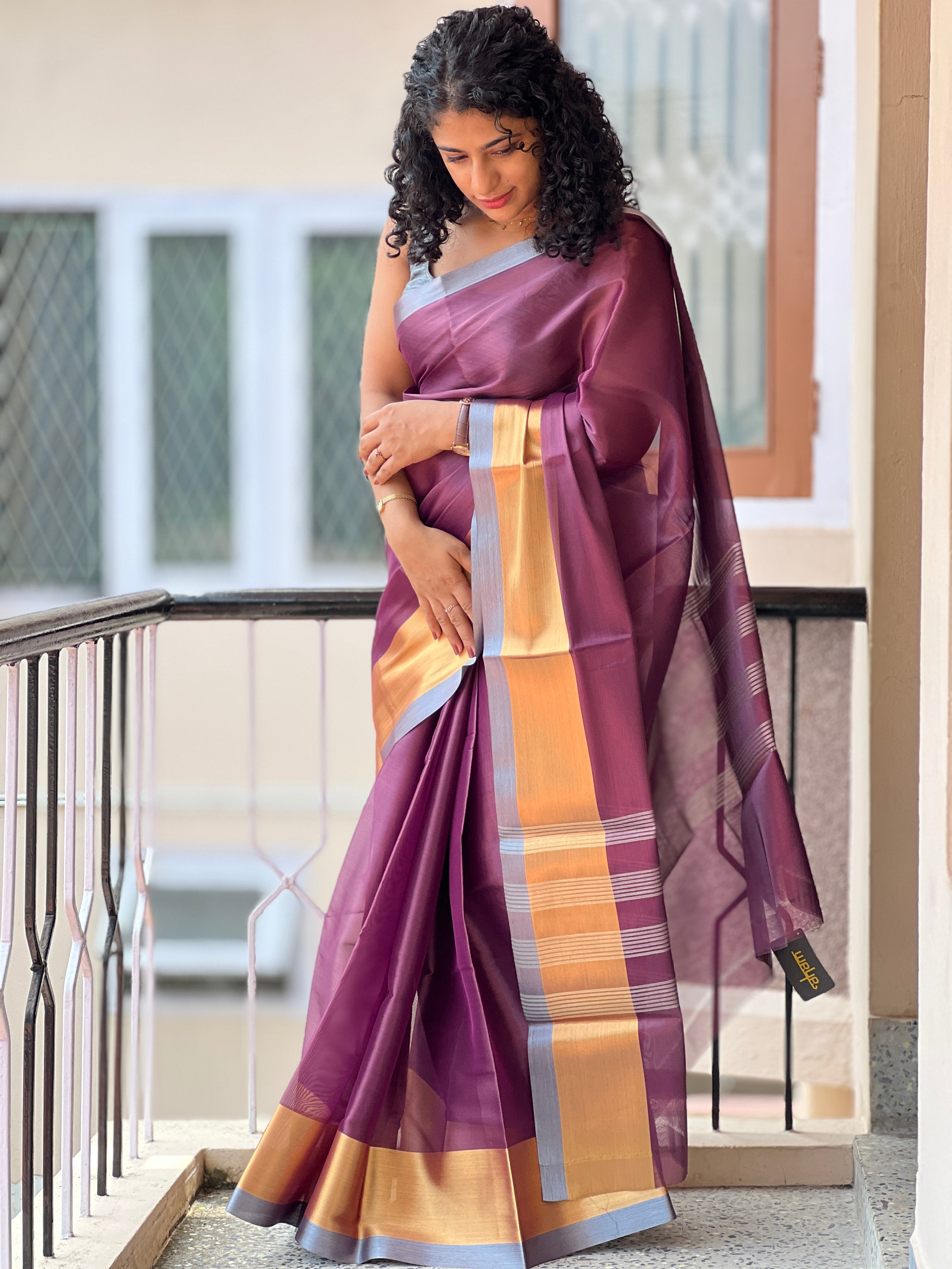 Zari Weaved Tissue Organza Saree | NN123