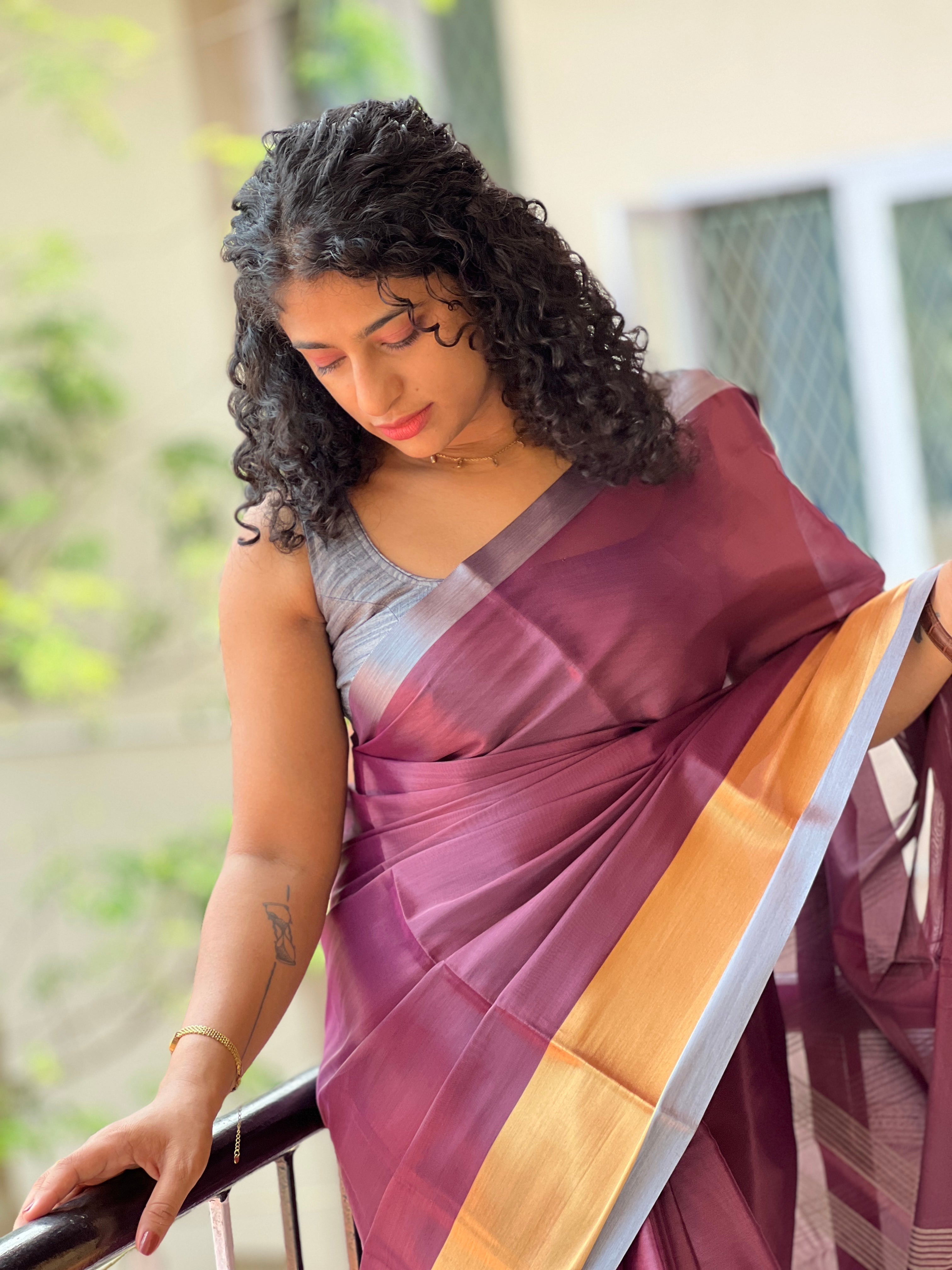 Zari Weaved Tissue Organza Saree | NN123
