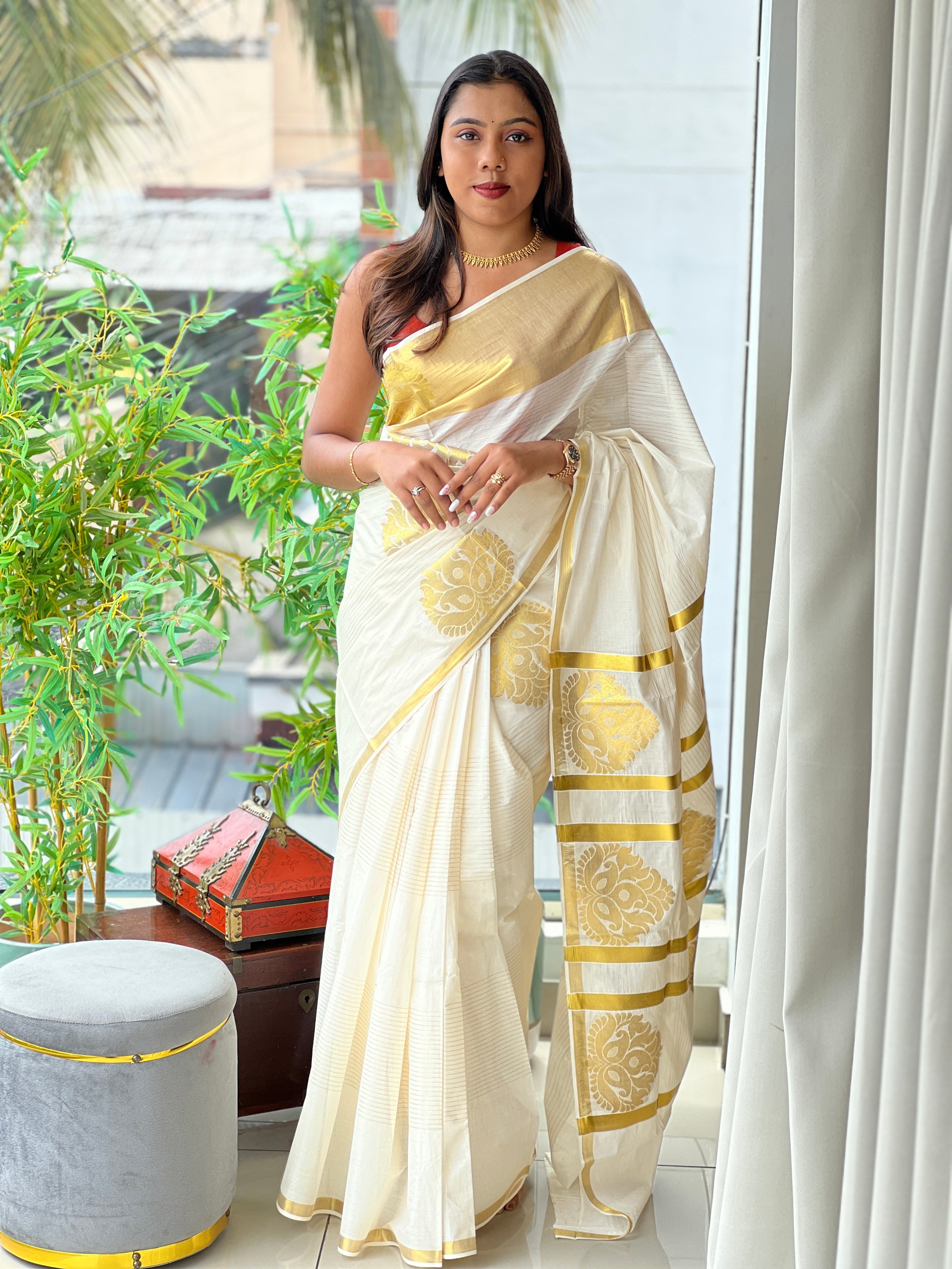 Traditional Kerala Cotton Saree | RLF144