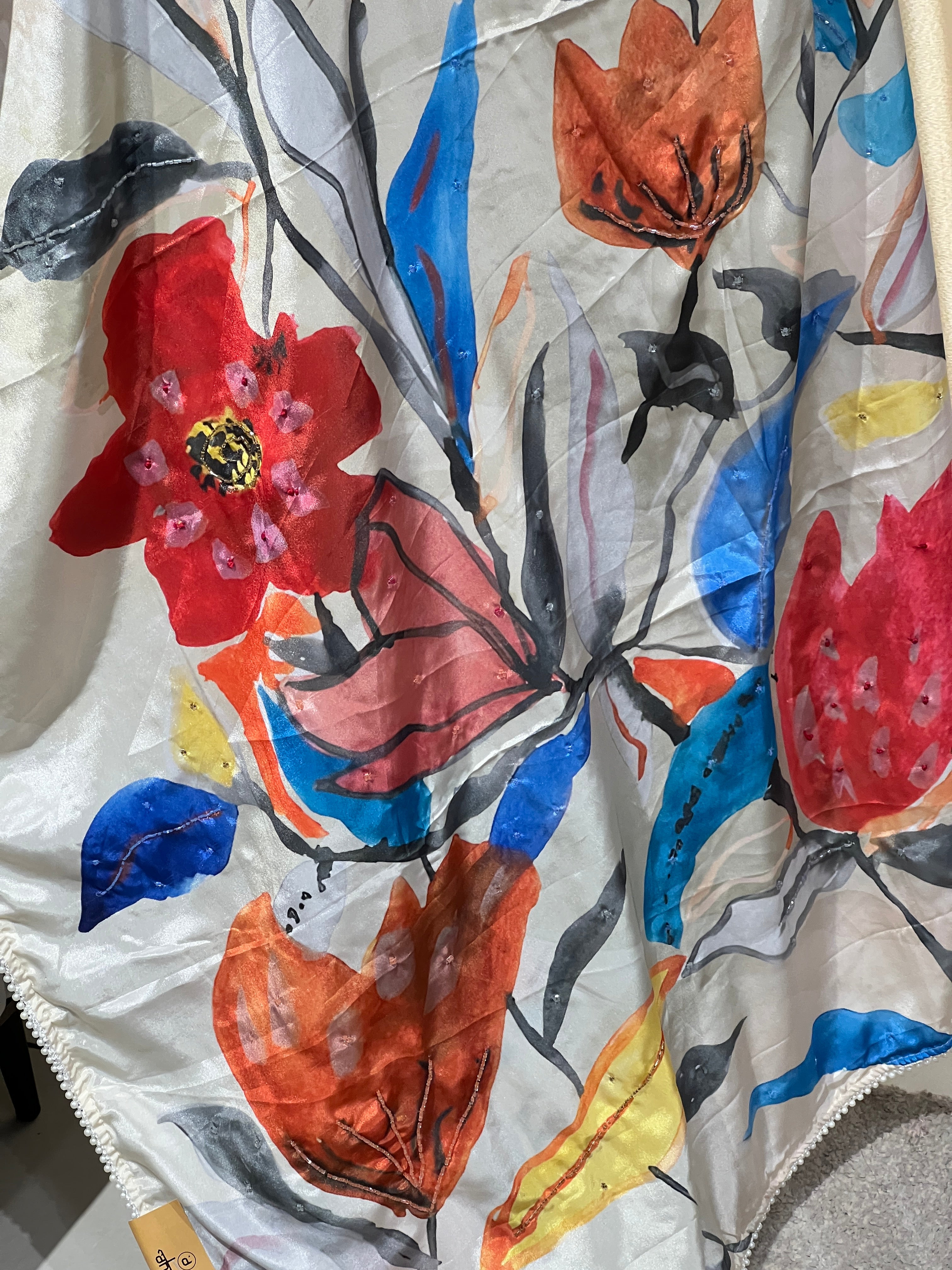 Floral Digital Printed Crepe Silk Saree | HT450