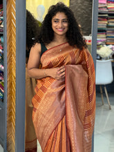Stripe Weaving Pattern Banarasi Silk Saree | BHH111