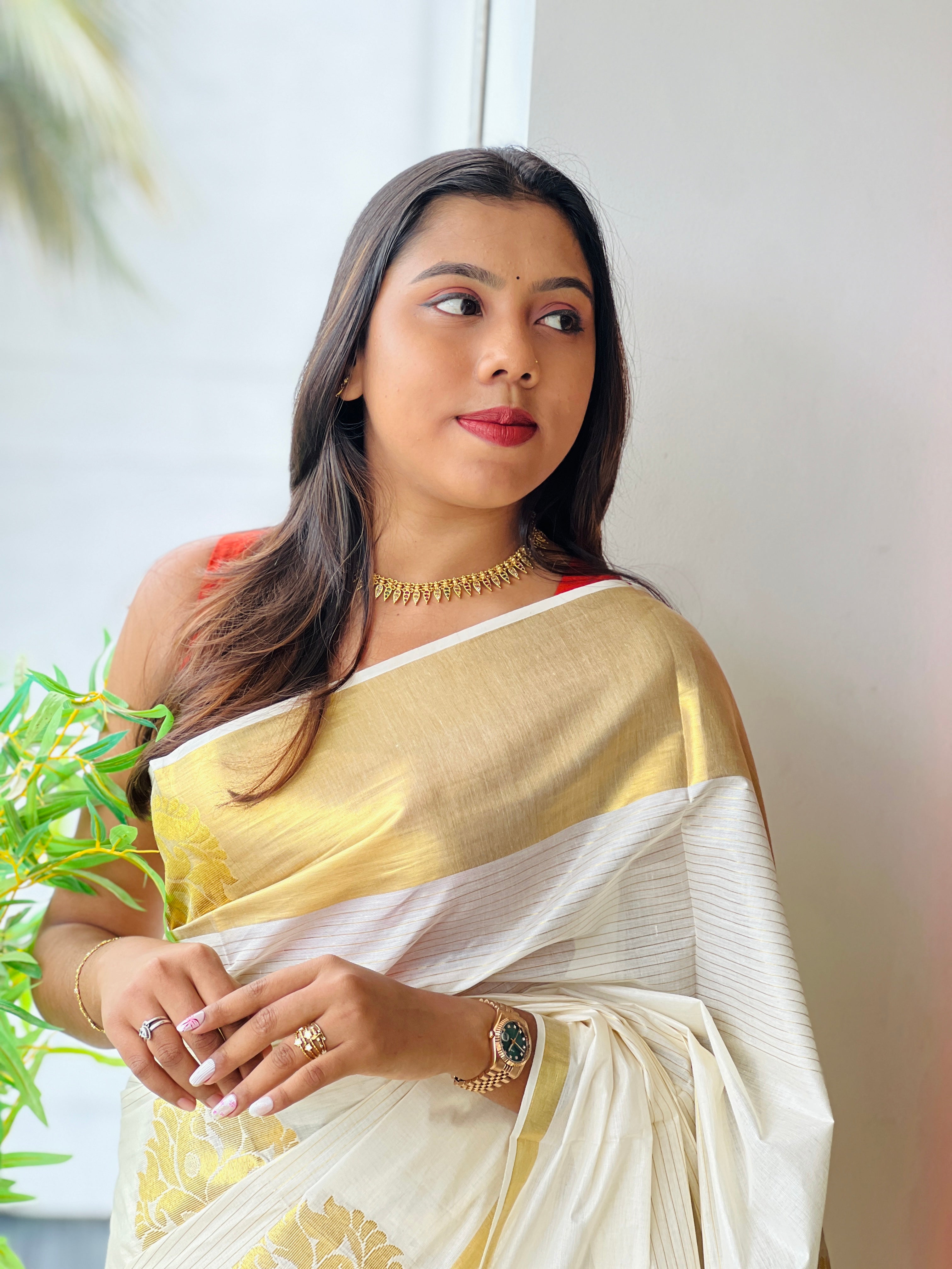 Traditional Kerala Cotton Saree | RLF144