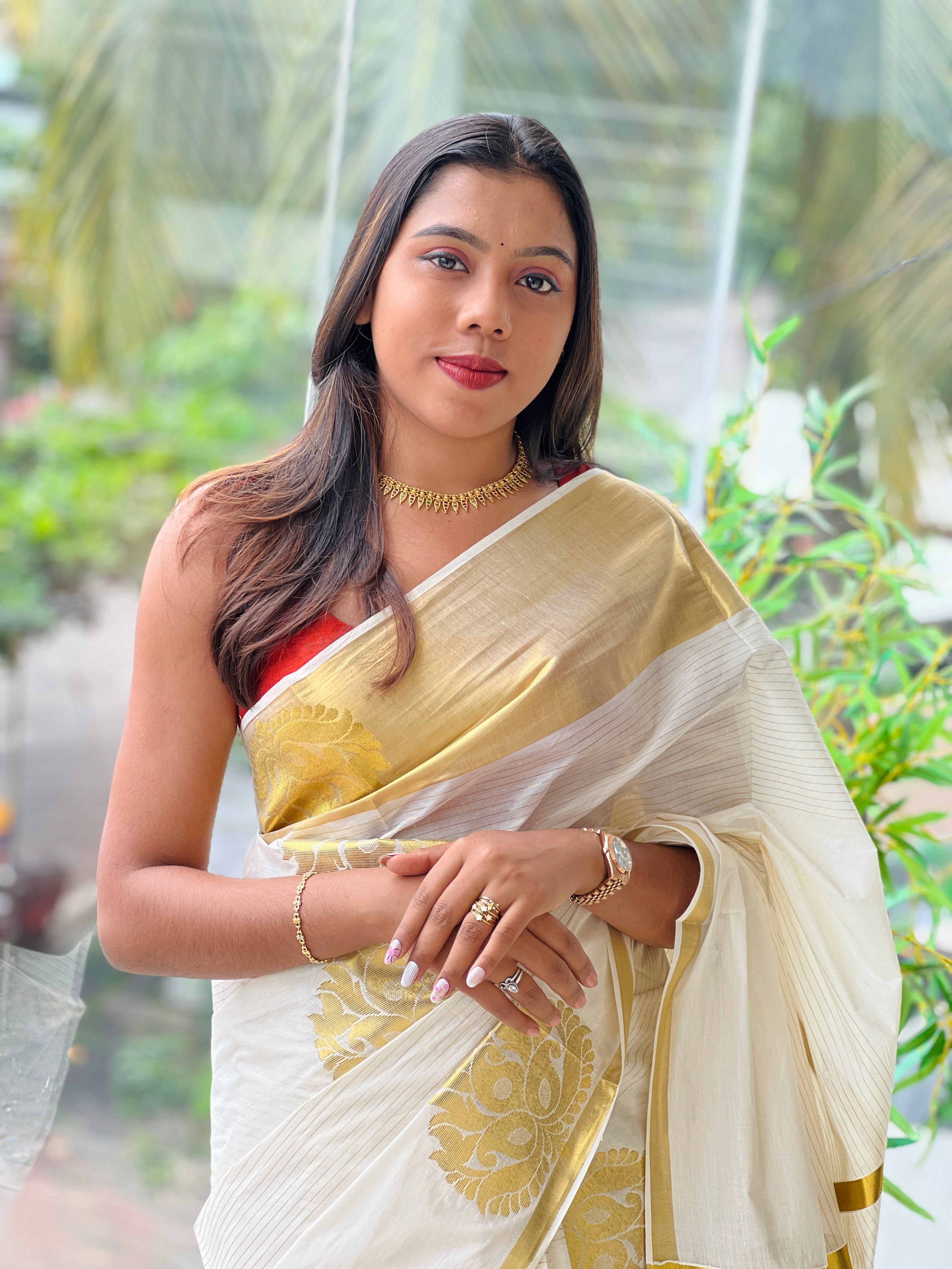 Traditional Kerala Cotton Saree | RLF144