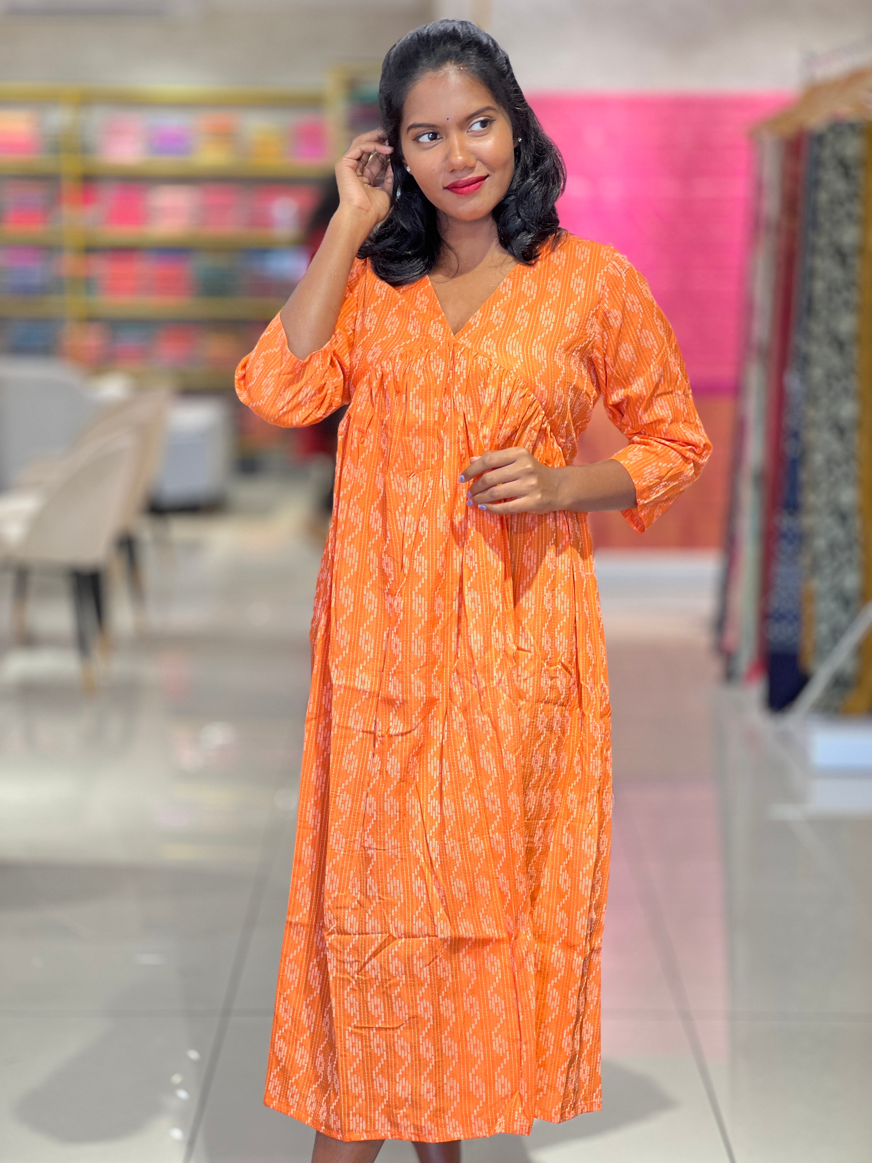 Kantha Weaving Patterned Cotton Kurta | TBS118