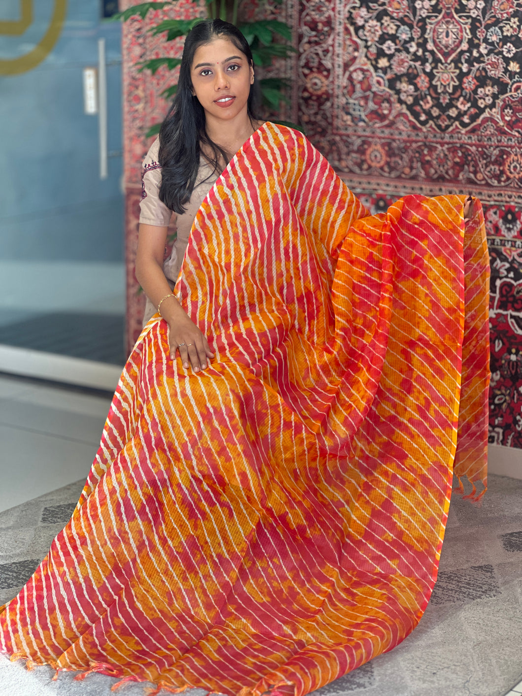 Shibori Printed Kota Dupatta | DN296