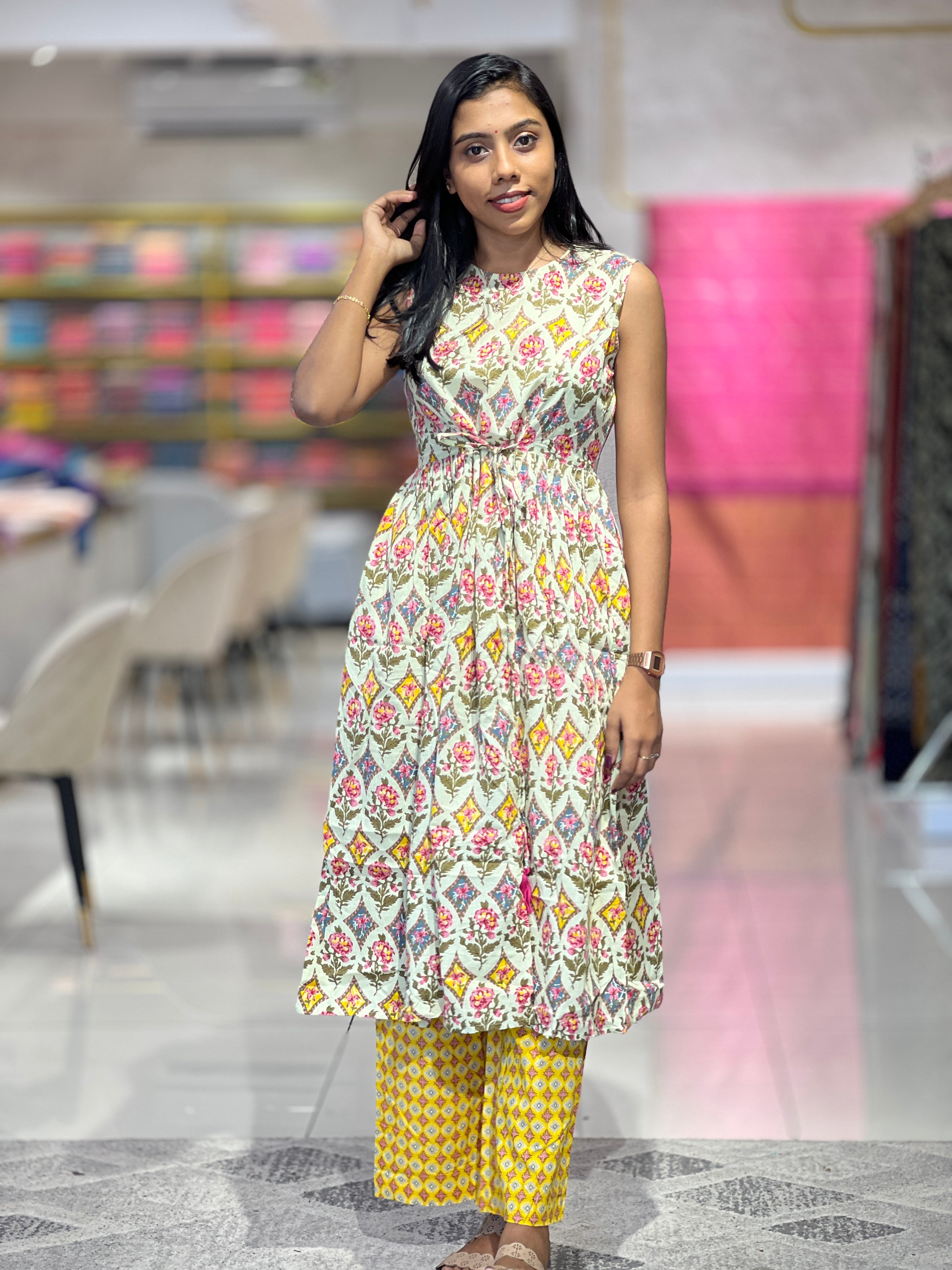 Floral Printed Cotton Kurta Set | TBS112