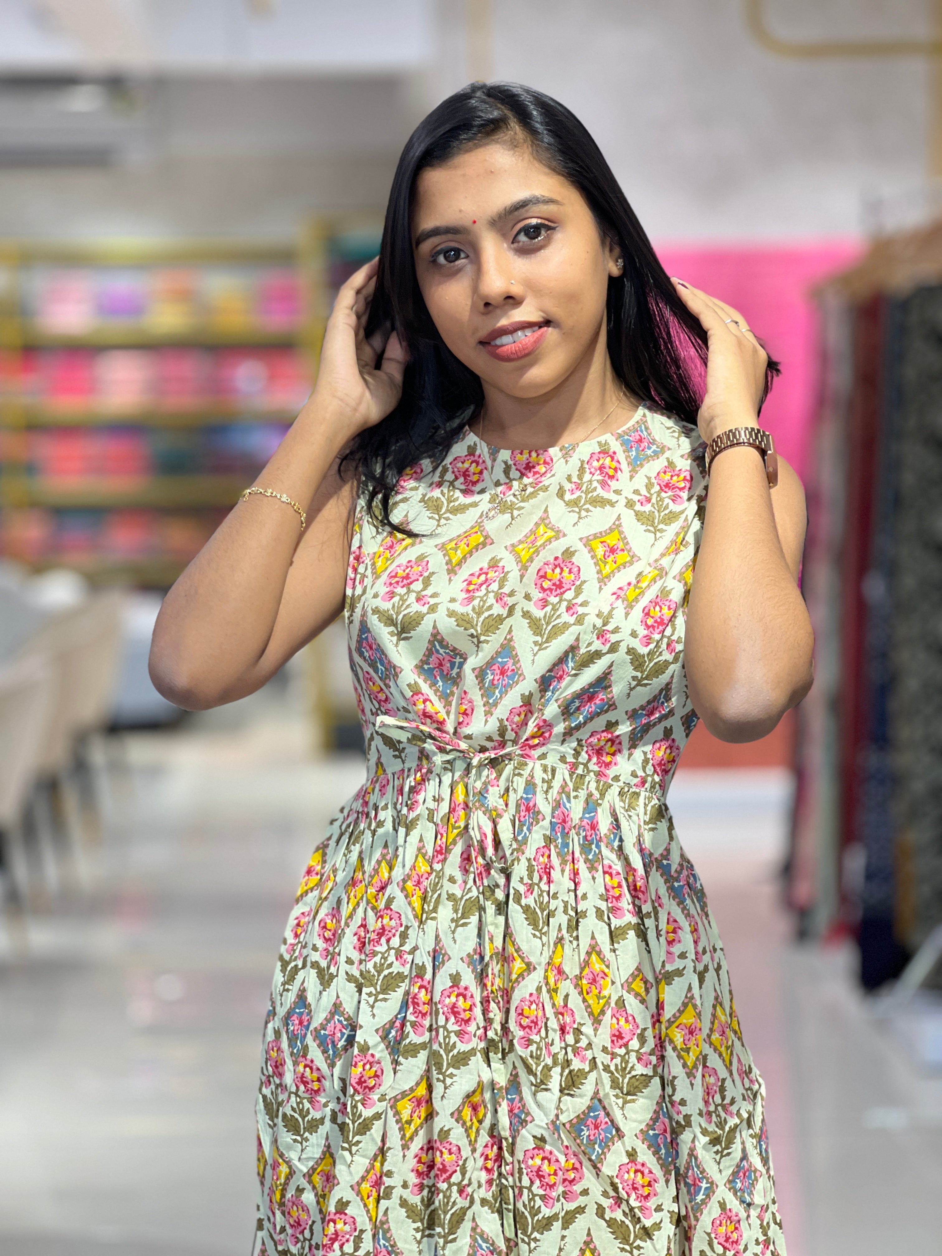 Floral Printed Cotton Kurta Set | TBS112