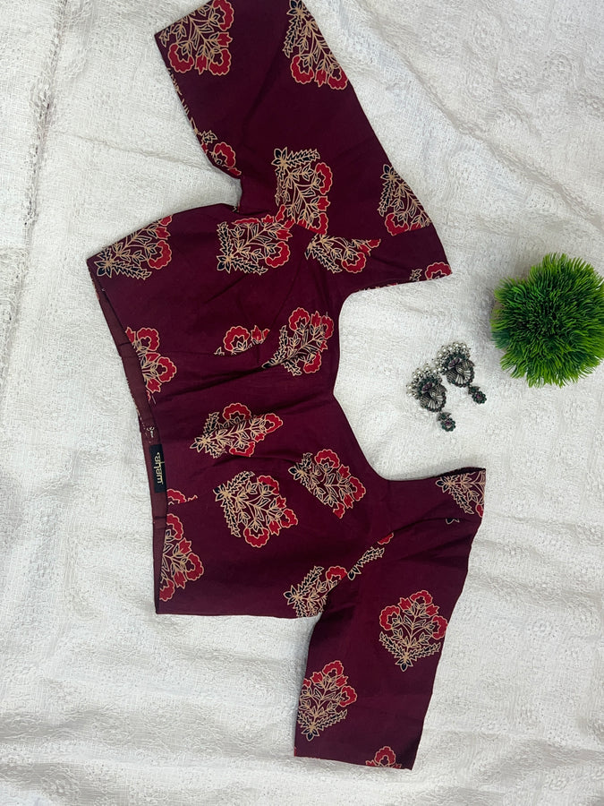 Block Printed Cotton Stitched Blouse | DNB102