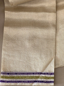 Floral & Leaf Applique Detailed Tussar Tissue Saree | DN780