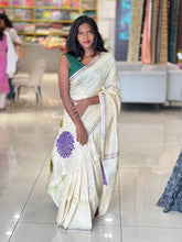 Floral & Leaf Applique Detailed Tussar Tissue Saree | DN780