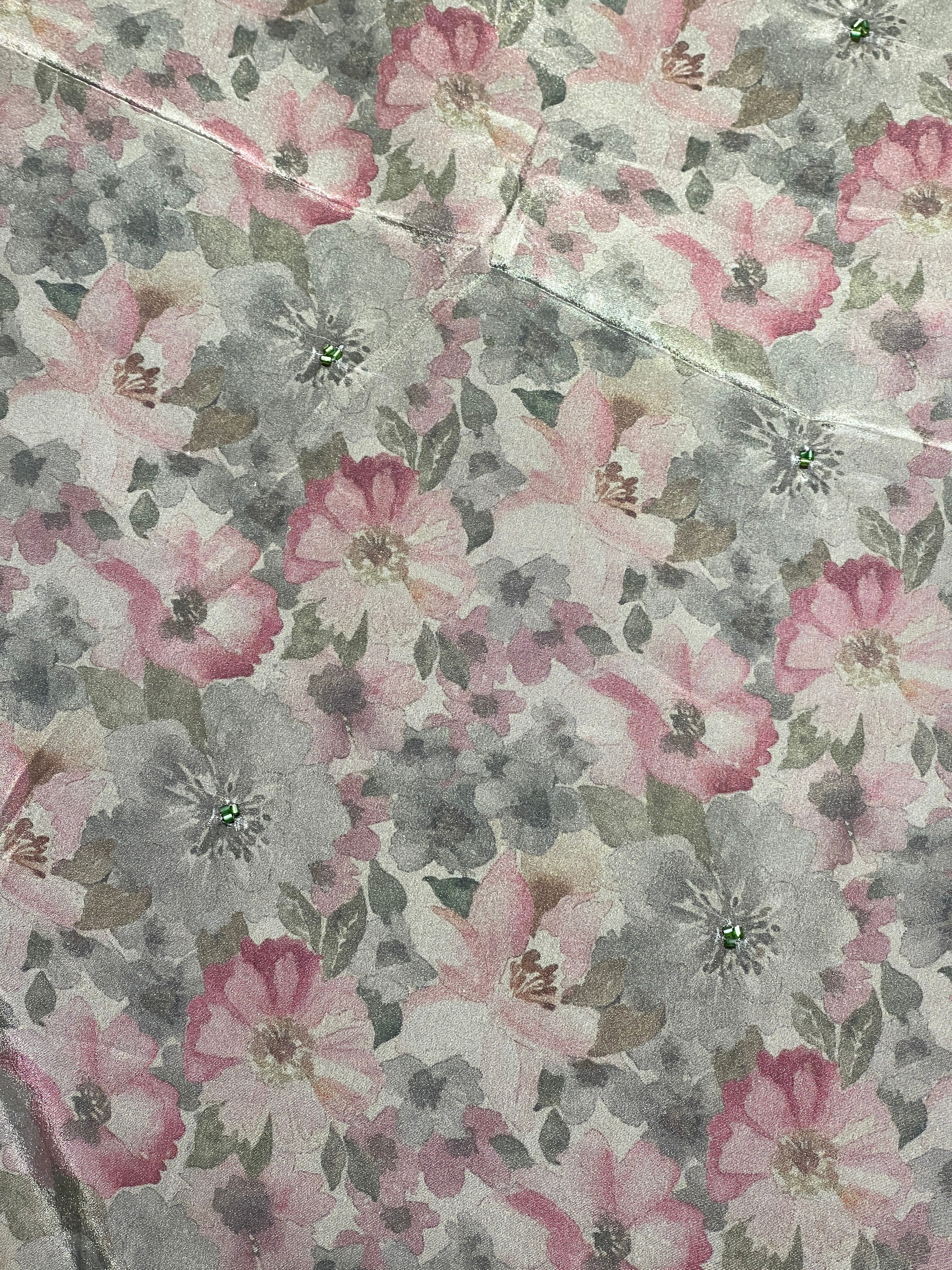 Floral Printed Crepe Silk Saree | HT445