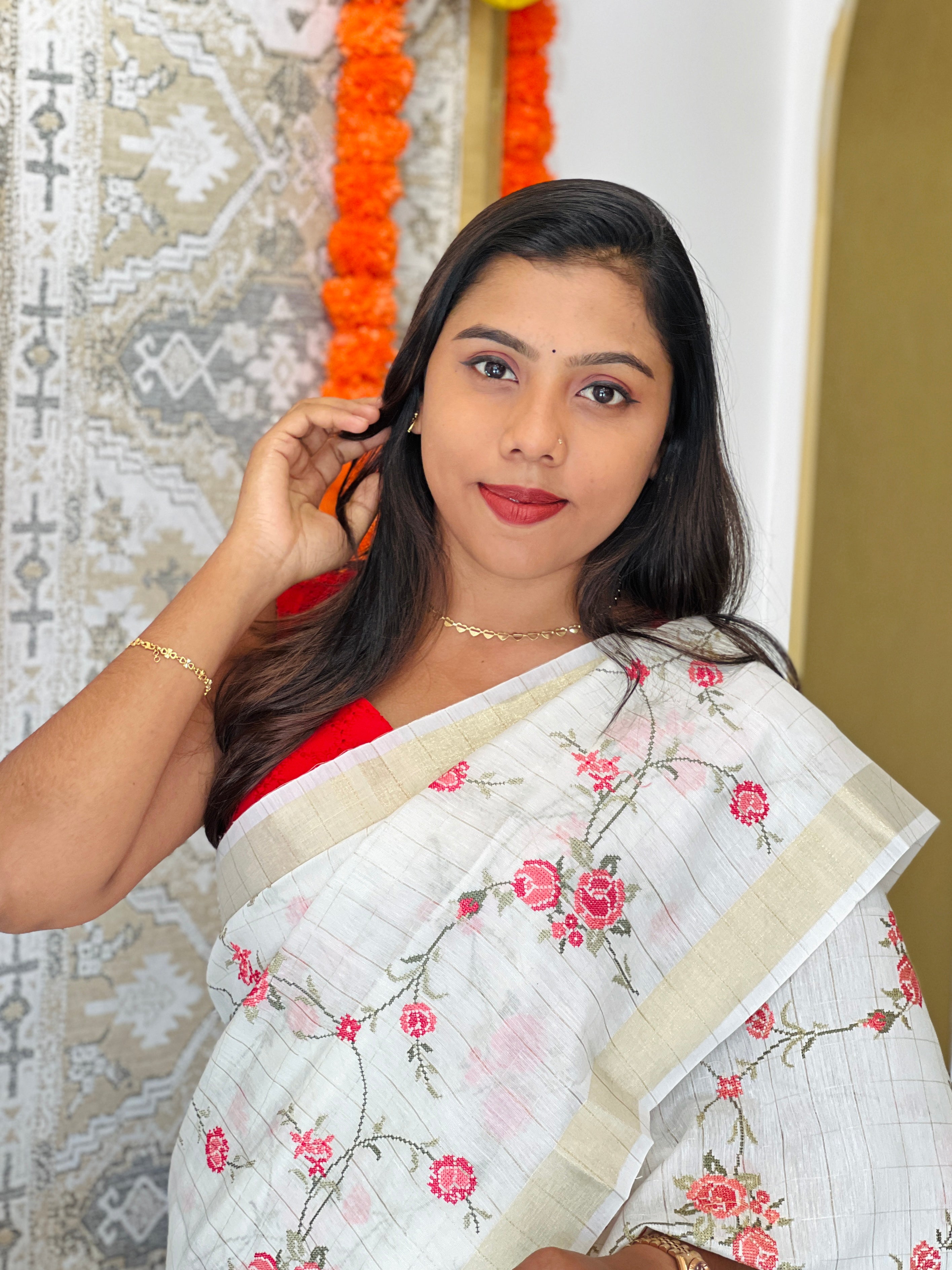 Check Weaving Chanderi Saree | MR506