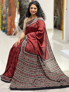 Block Printed Modal Saree | PF1072