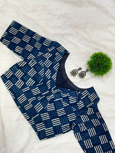 Block Printed Cotton Stitched Blouse | DNB112