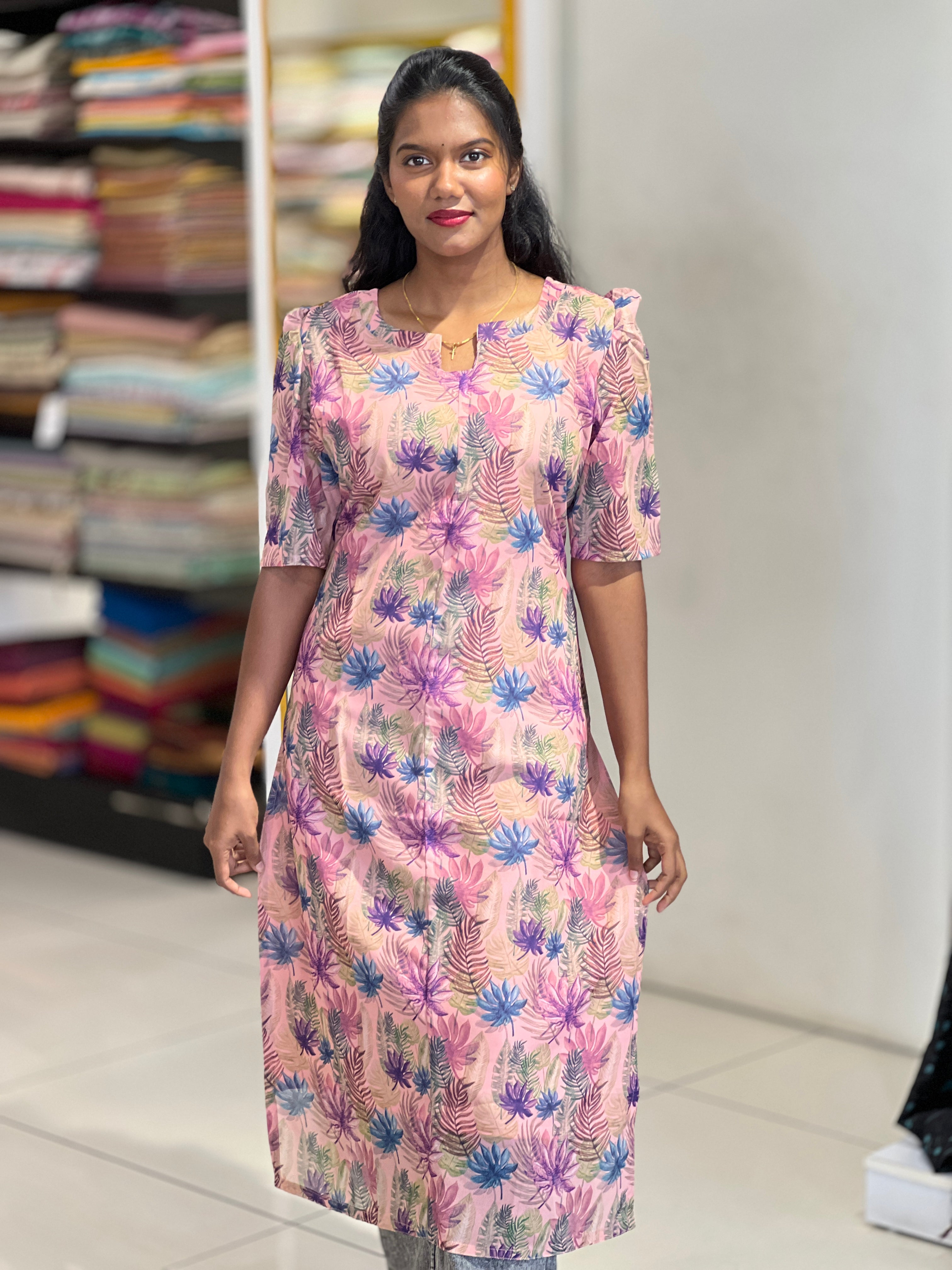 Leaf Printed Rayon Kurta | RMLA314