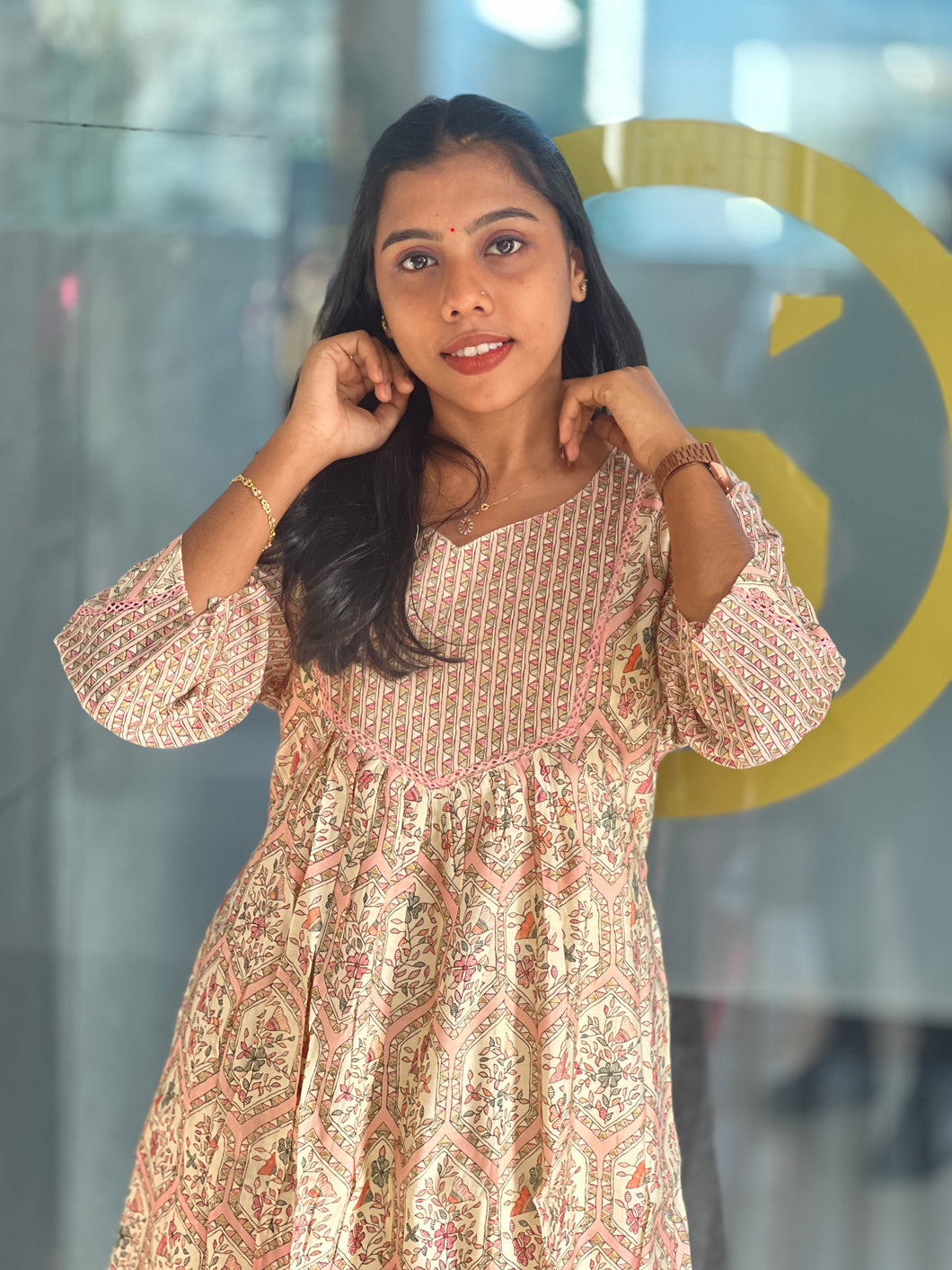 Digital Printe Semi-Silk Kurta | SV158