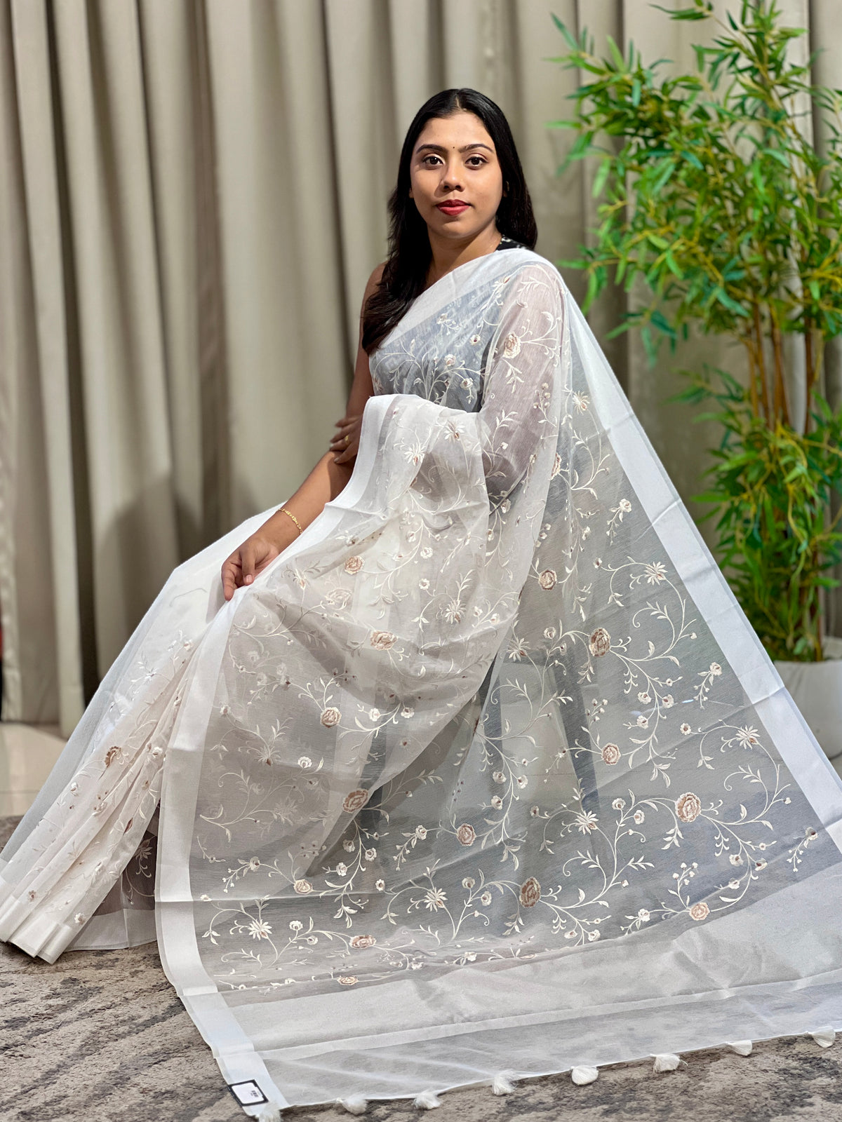 Machine Embroidered Kota Saree | MR559