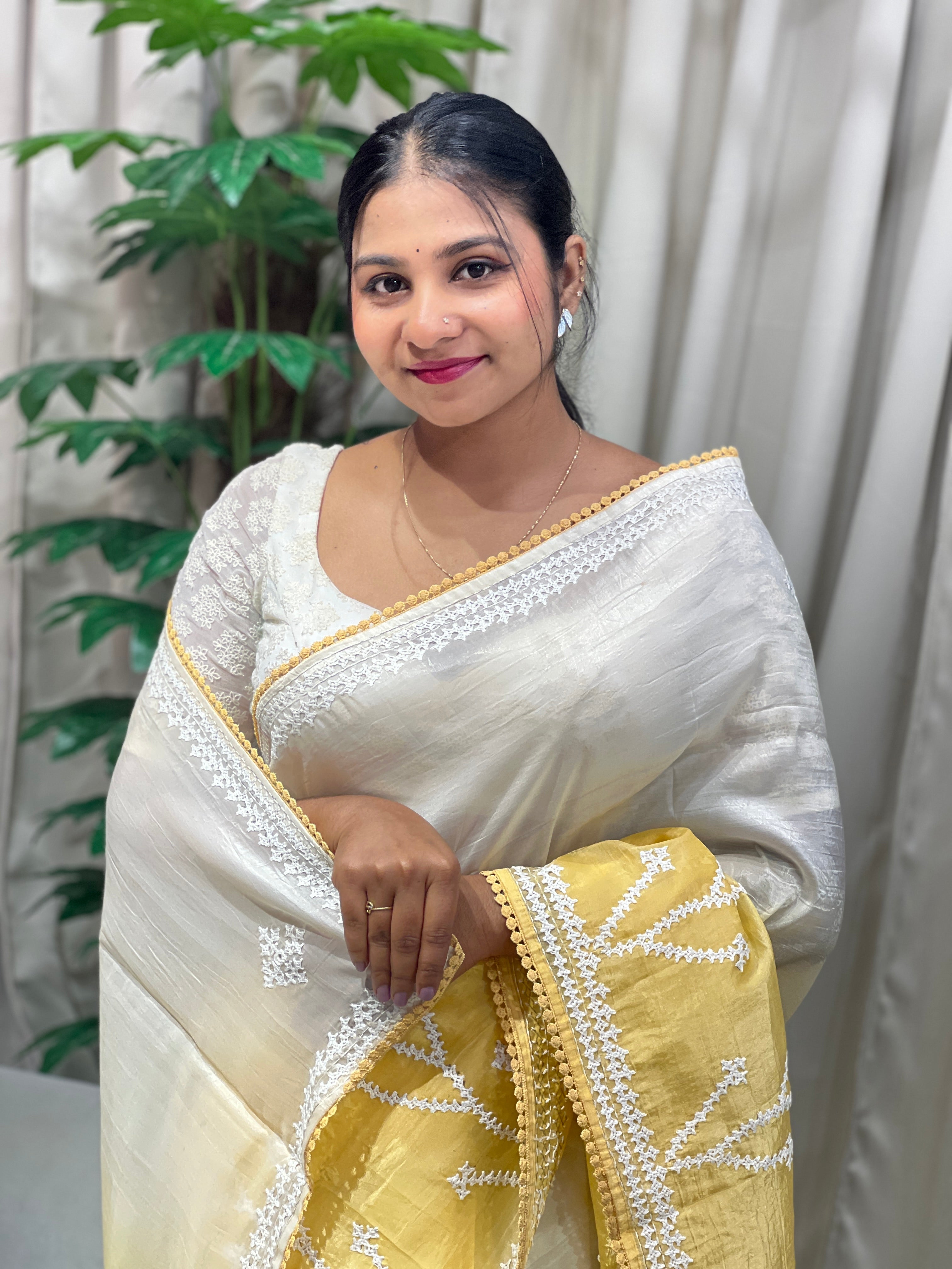 Kutch Work Detailed Organza Saree | BLD1966