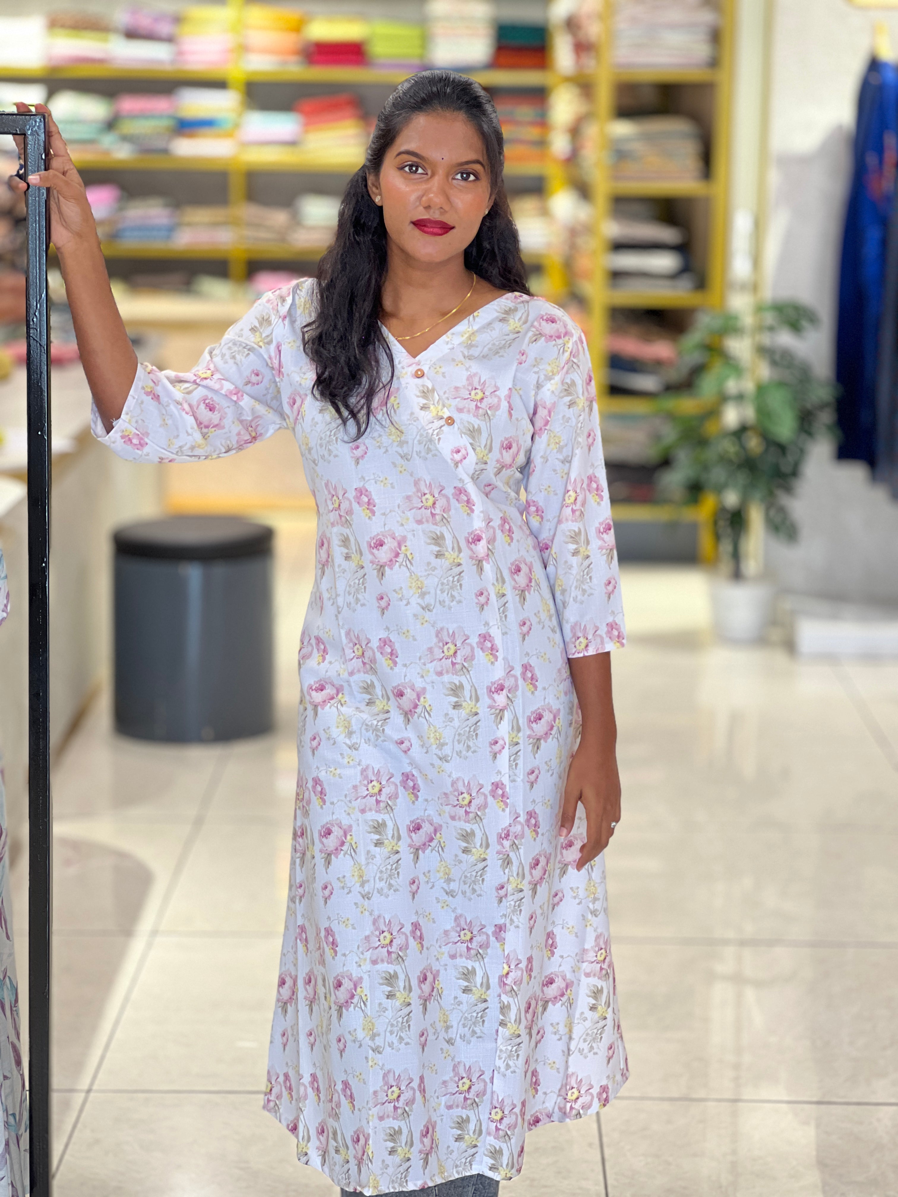 Floral Printed Cotton Kurta | RMLA310