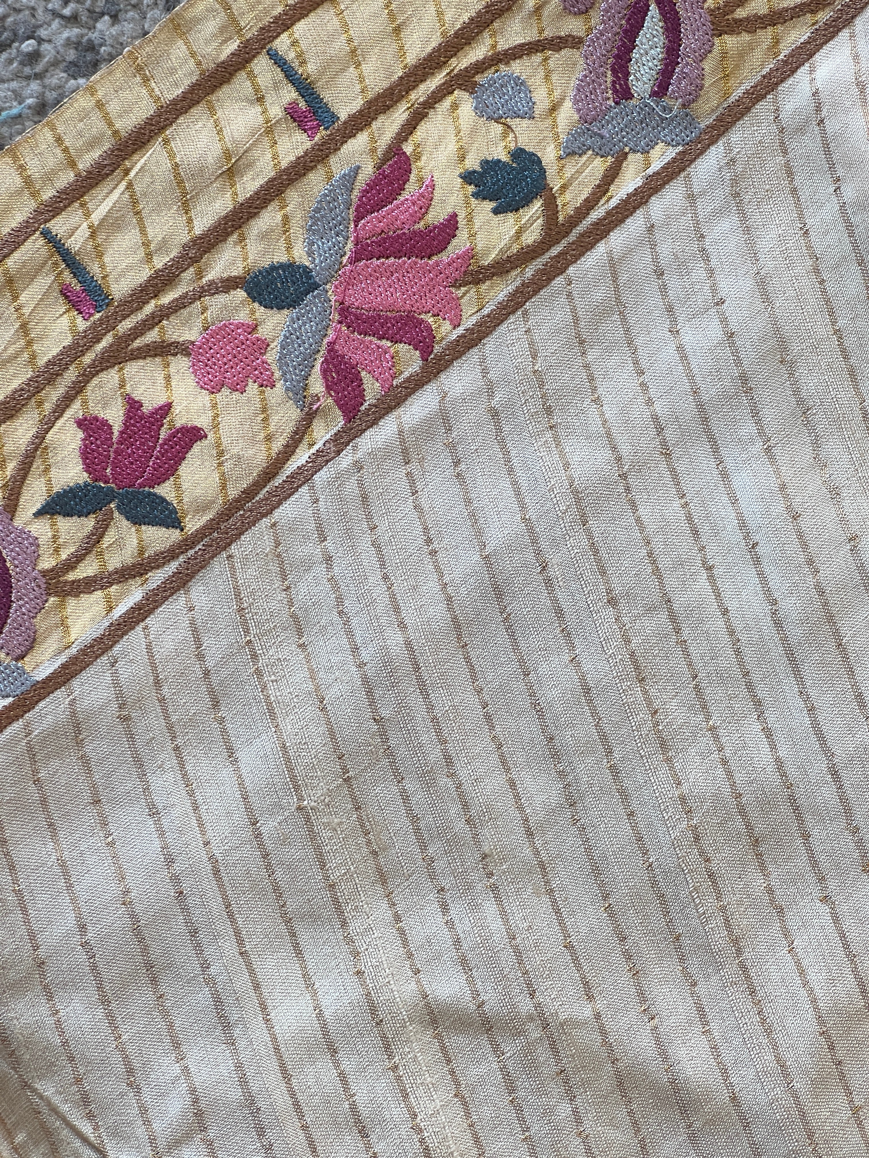 Embroidery With Zari Detailed Pure Tussar Saree | RGD703