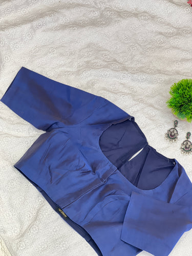 Solid Patterned Semi Silk Stitched Blouse | DNB117