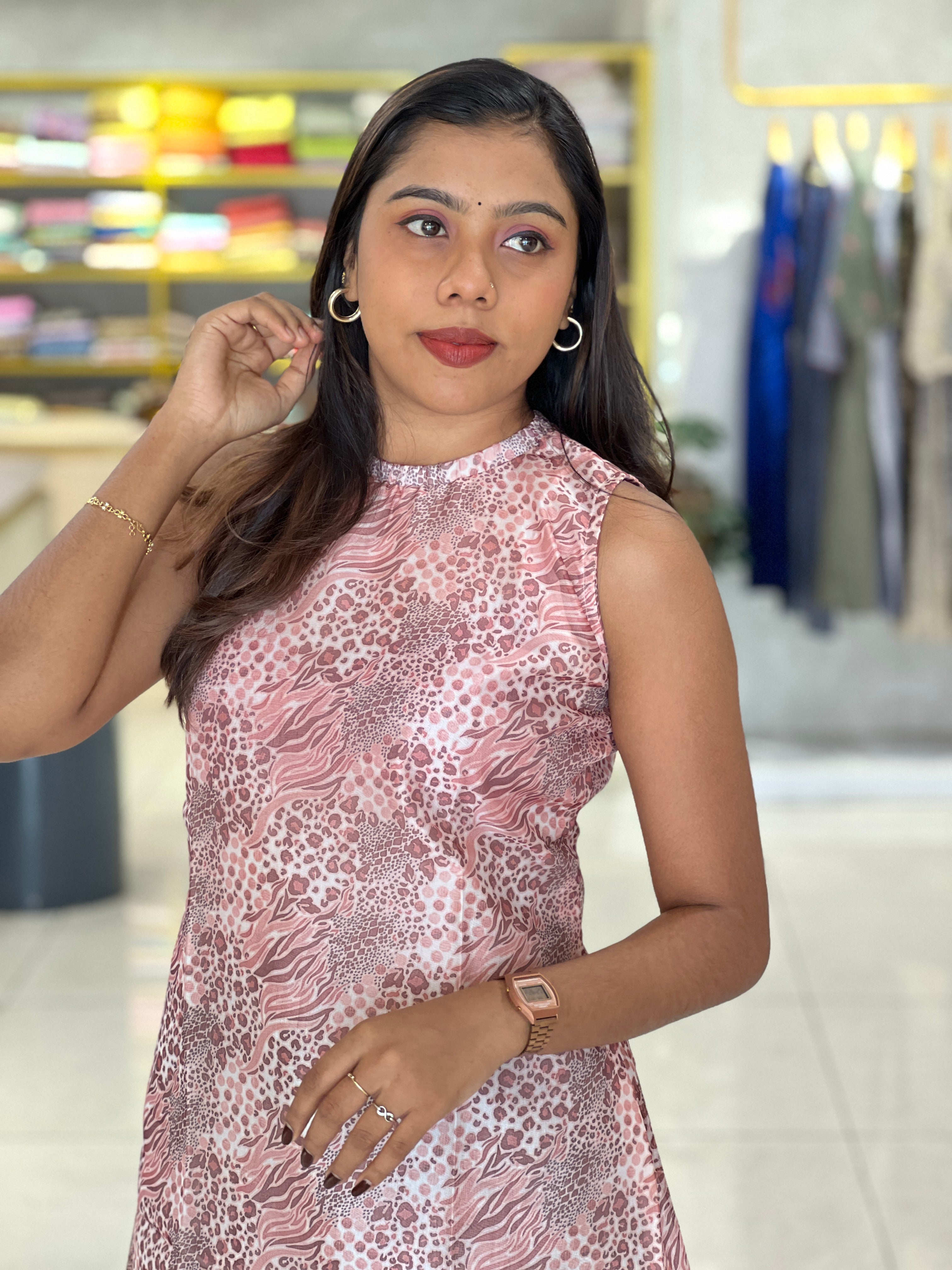 Animal Printed Organza Kurta | RMLA317