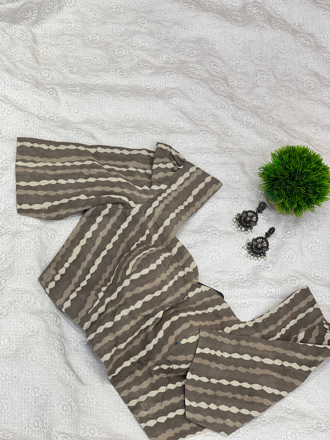 Block Printed Cotton Stitched Blouse | DNB109