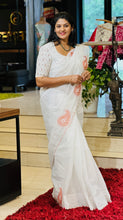 Twine Cutwork Floral Design Organdy Saree | TC387
