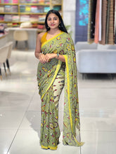 Pen Kalamkari Print Detailed Georgette Saree | SHA103