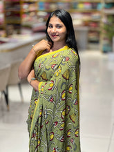 Pen Kalamkari Print Detailed Georgette Saree | SHA103