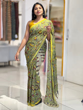 Pen Kalamkari Print Detailed Georgette Saree | SHA103