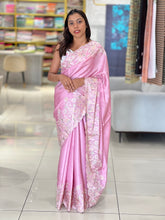 Floral And Paisley Embroidery Detailed Semi Tussar Saree | SUN550