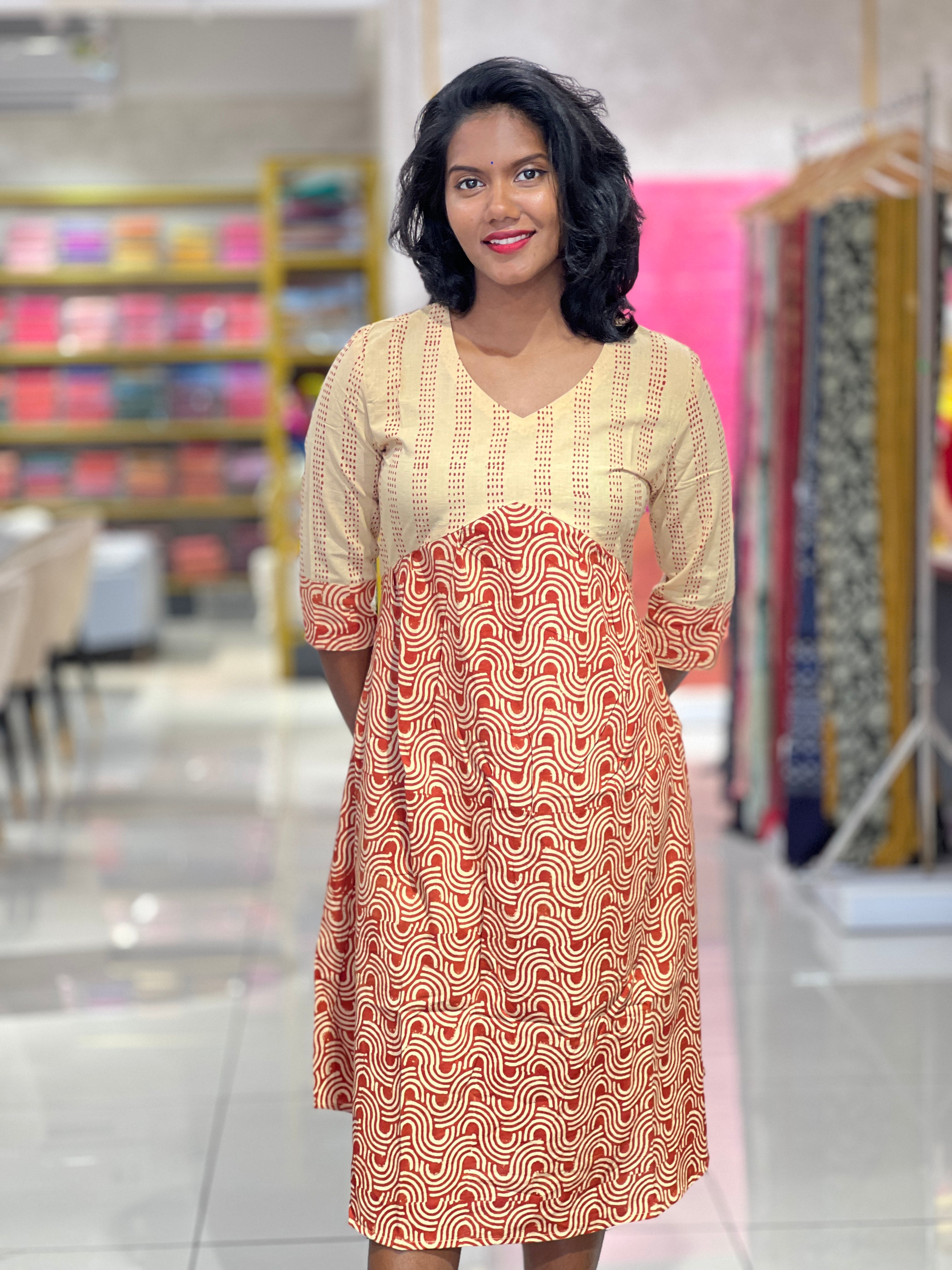 Print Detailed Cotton Kurta | DNT208