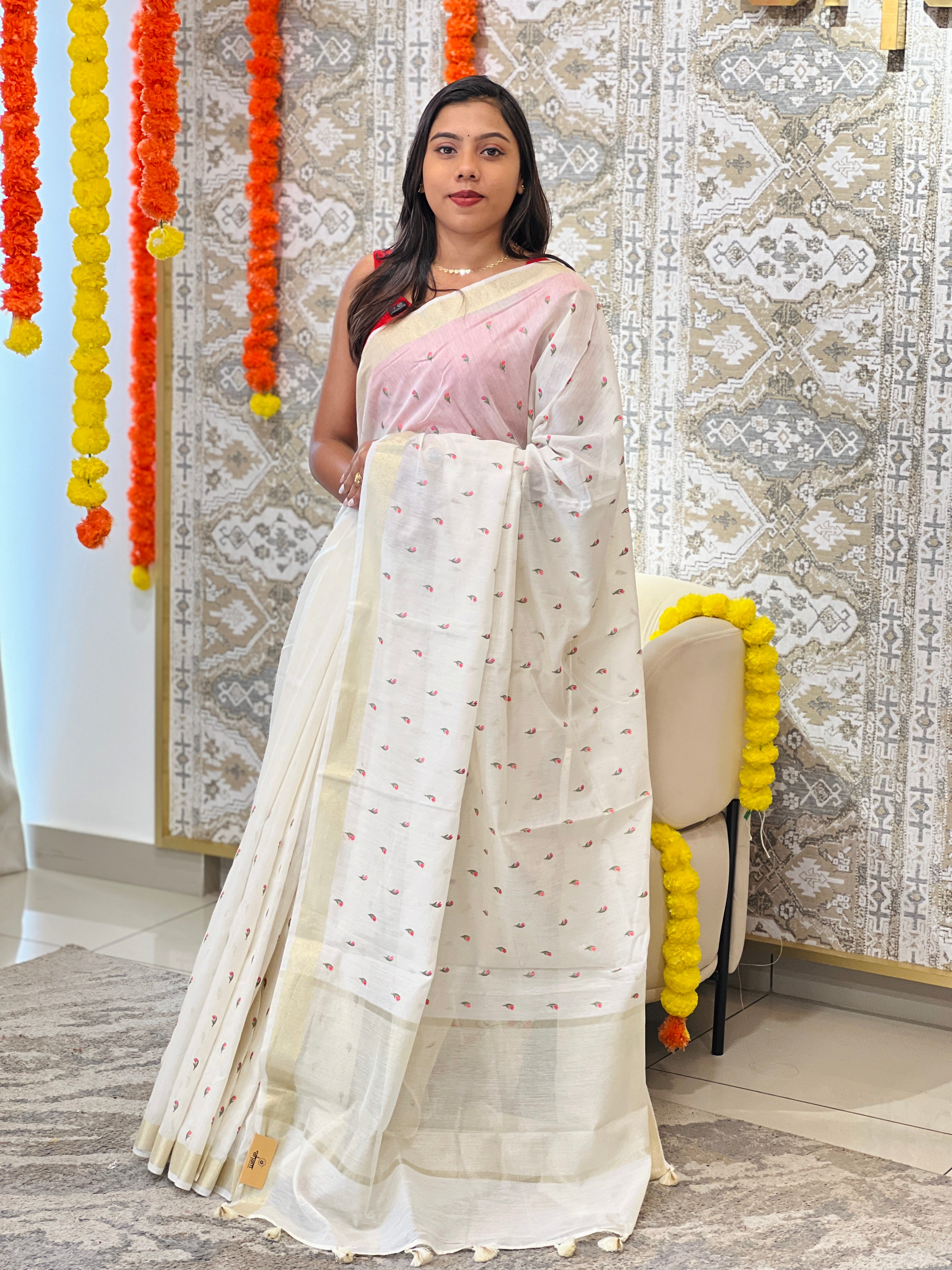 Silk Chanderi Banarasi Woven Kerala Saree | MR511