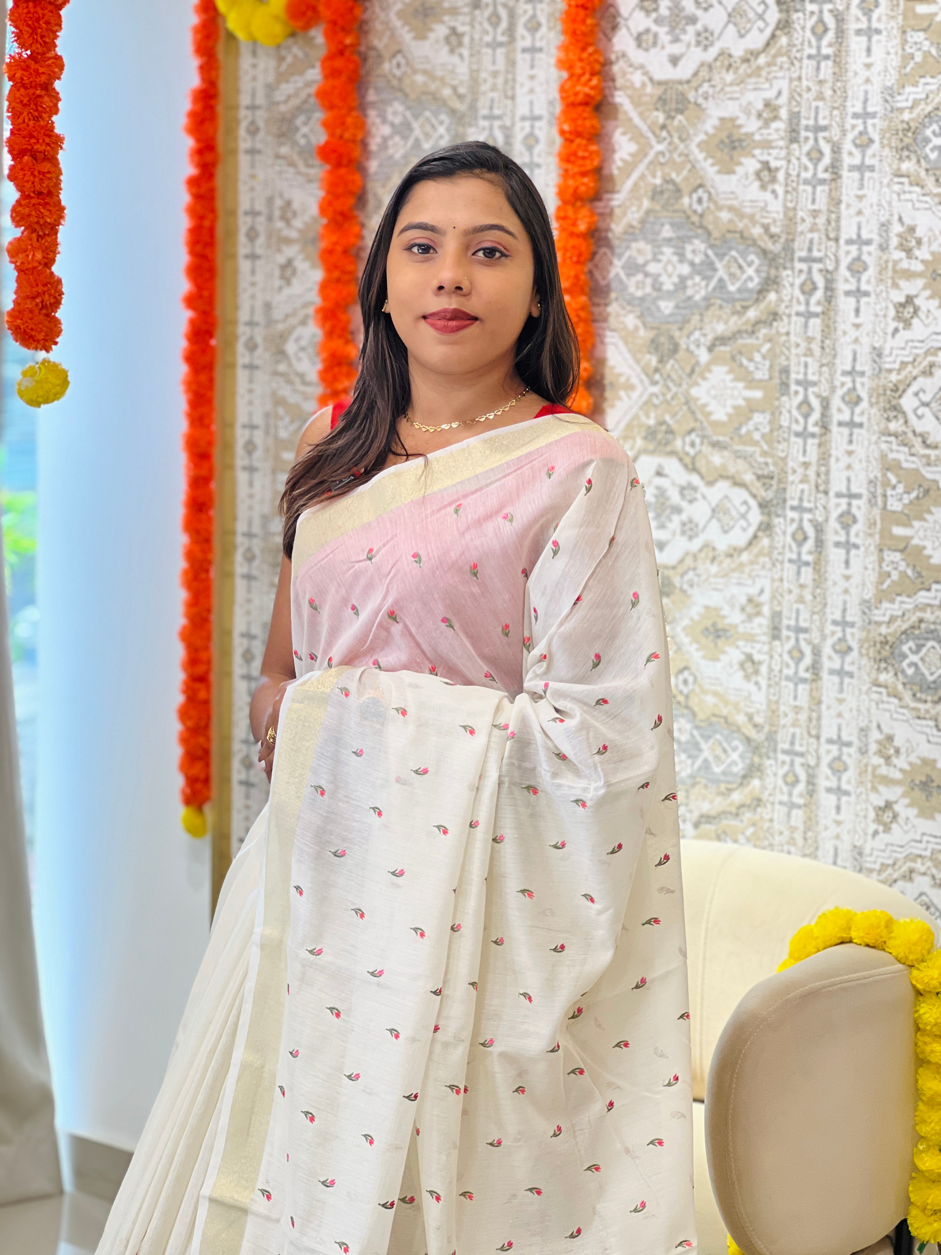 Silk Chanderi Banarasi Woven Kerala Saree | MR511