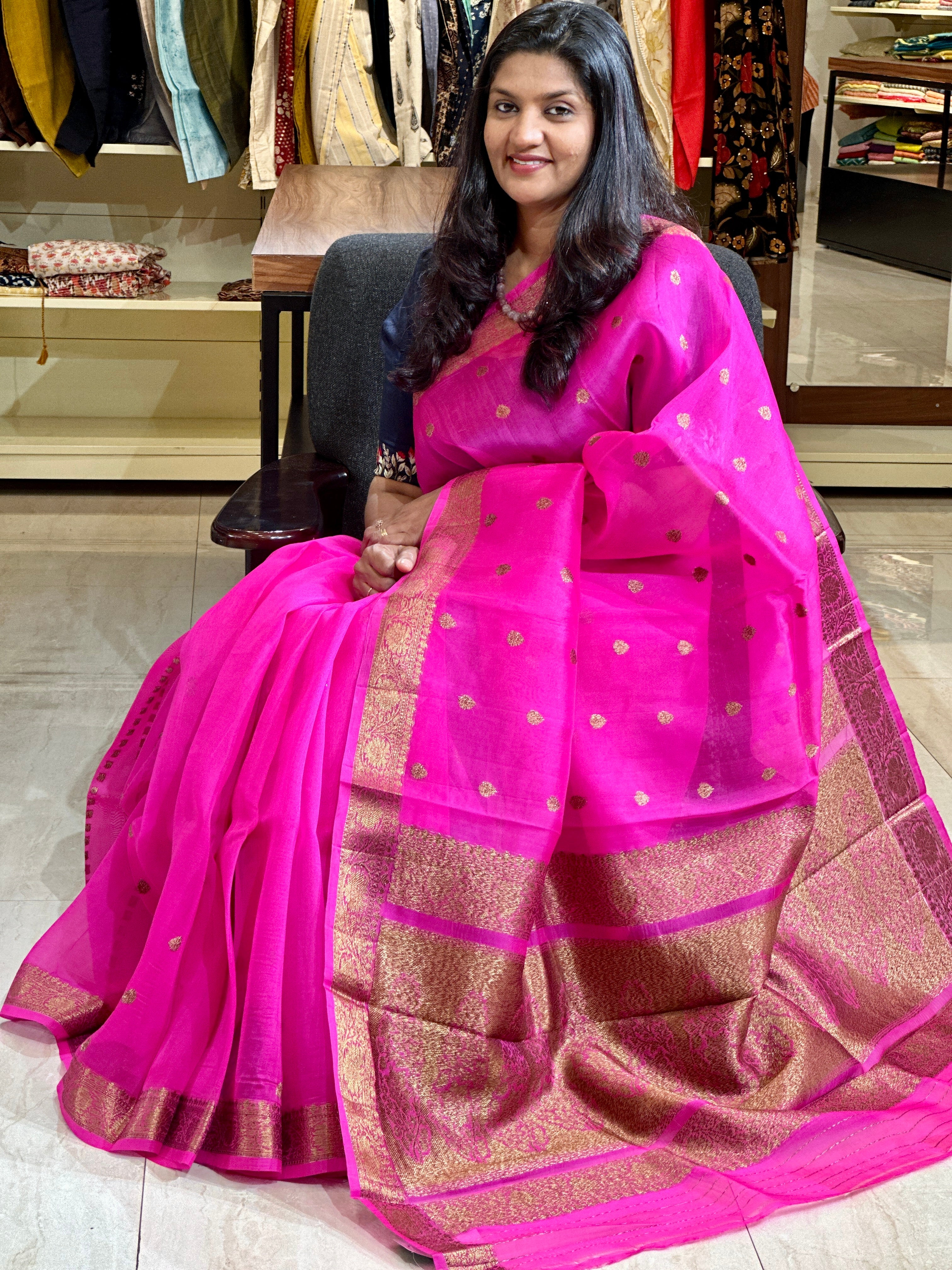 Buta Weaving  Silk Organza Saree  | JCL655