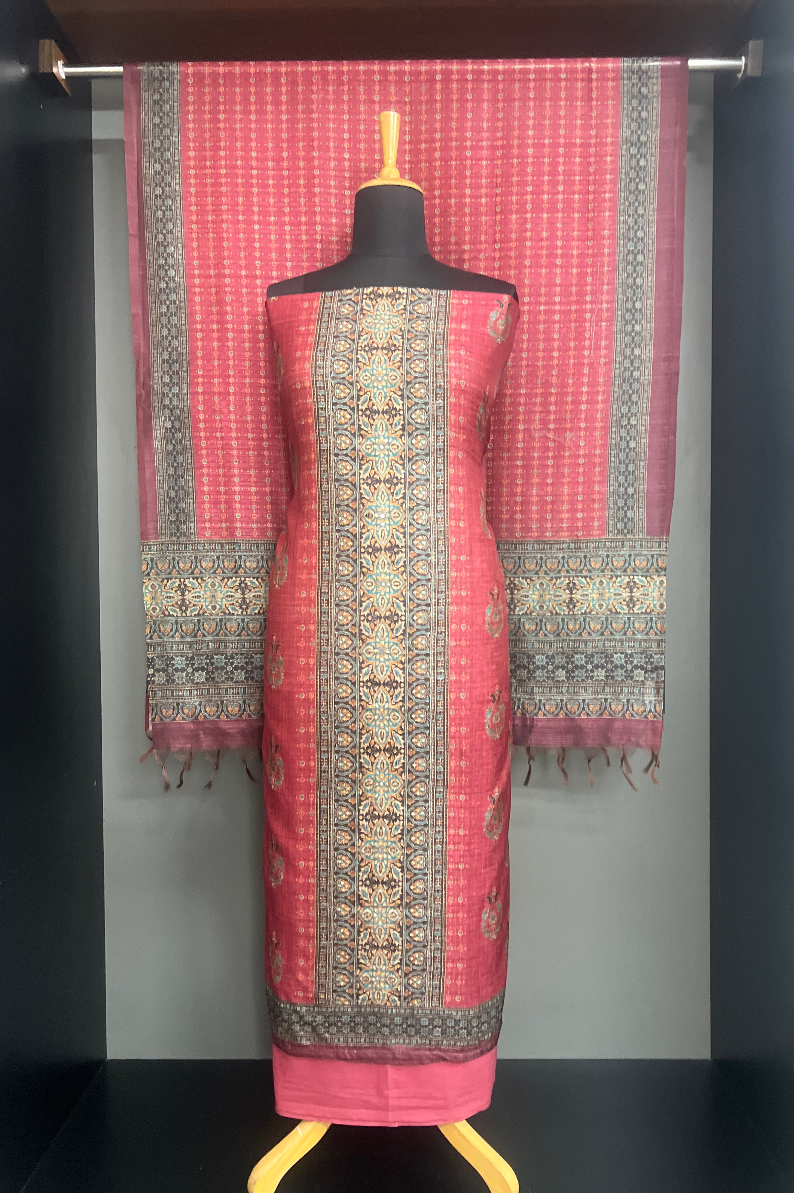 Digital Printed Pattern Semi Tussar Salwar Set | MF215