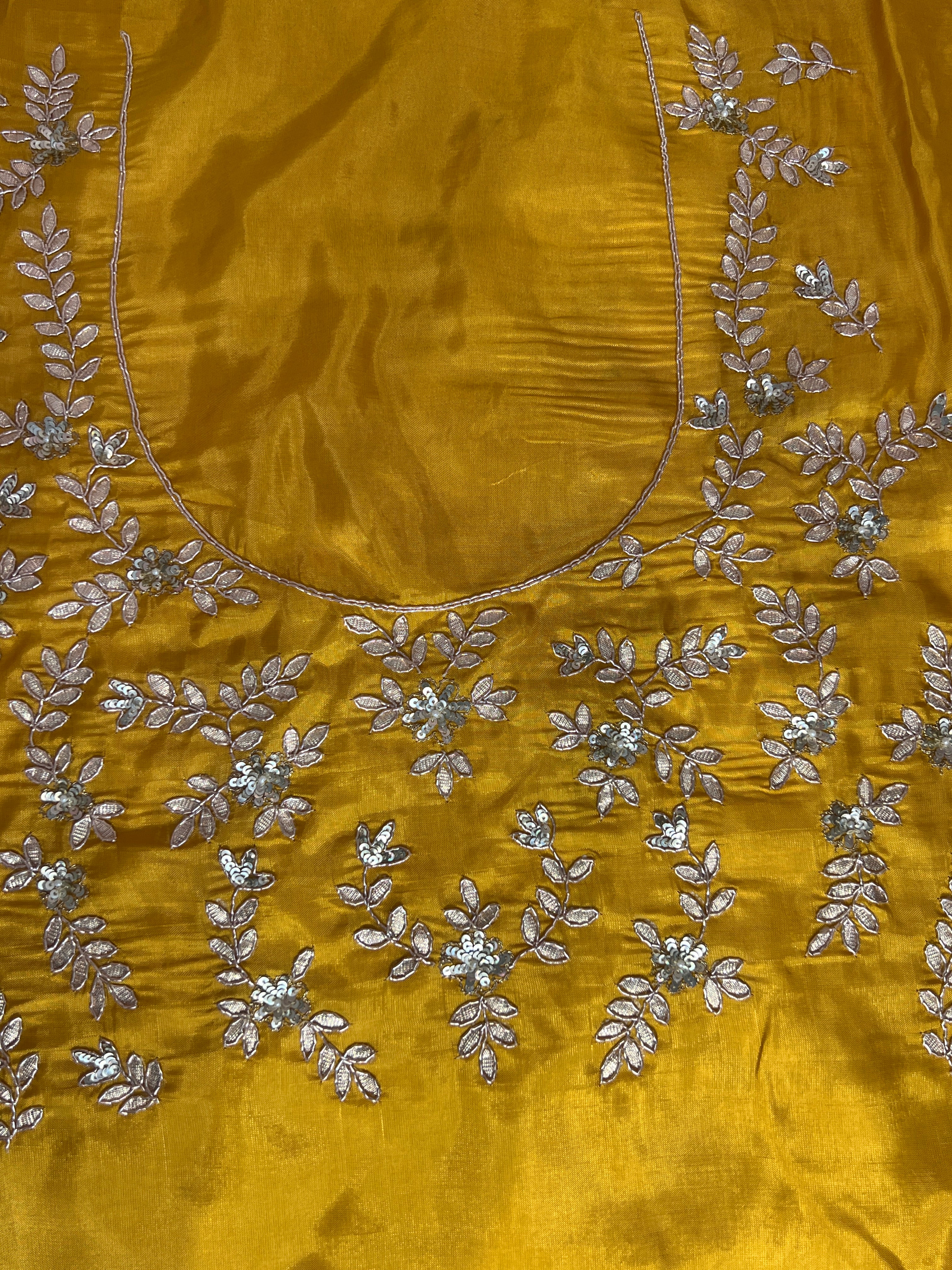 Hand Embroidered Jaal Pattern Kathan Silk | MM620