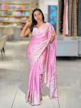 Floral And Paisley Embroidery Detailed Semi Tussar Saree | SUN550