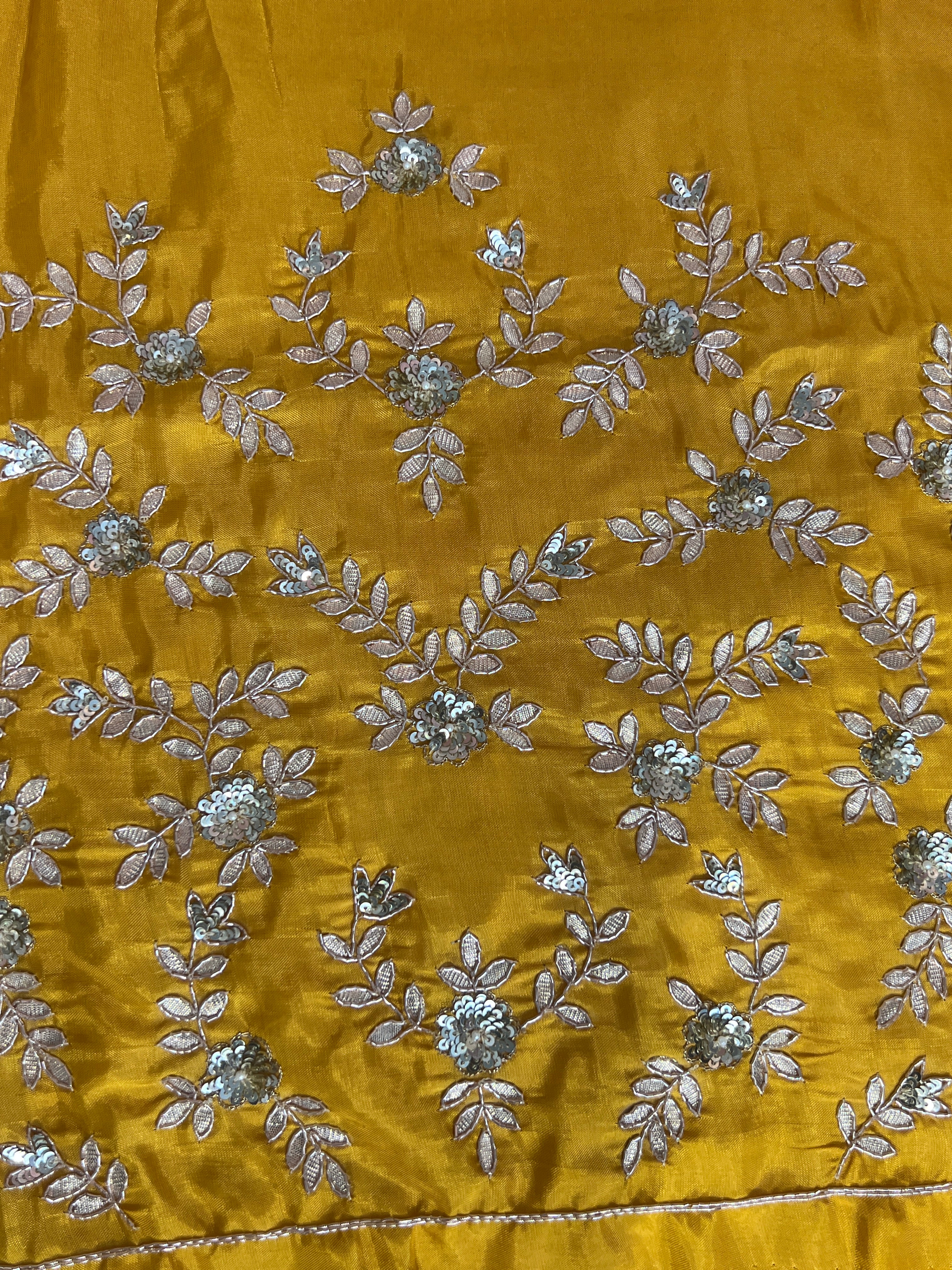 Hand Embroidered Jaal Pattern Kathan Silk | MM620