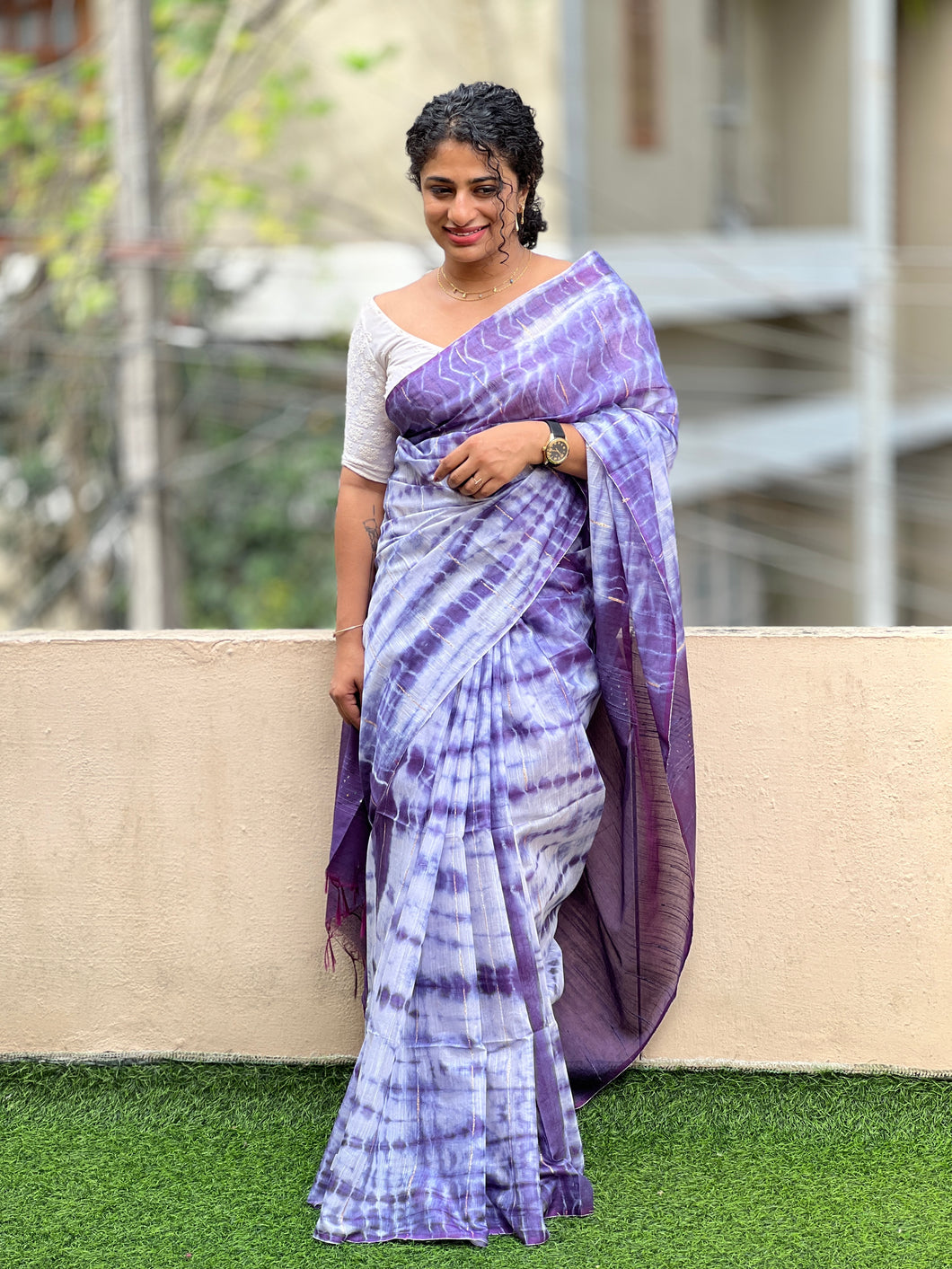 Tie & Dye Bagalpuri Linen Saree | US207