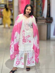 Floral Hand Painted Cotton Kurta Set | FW333