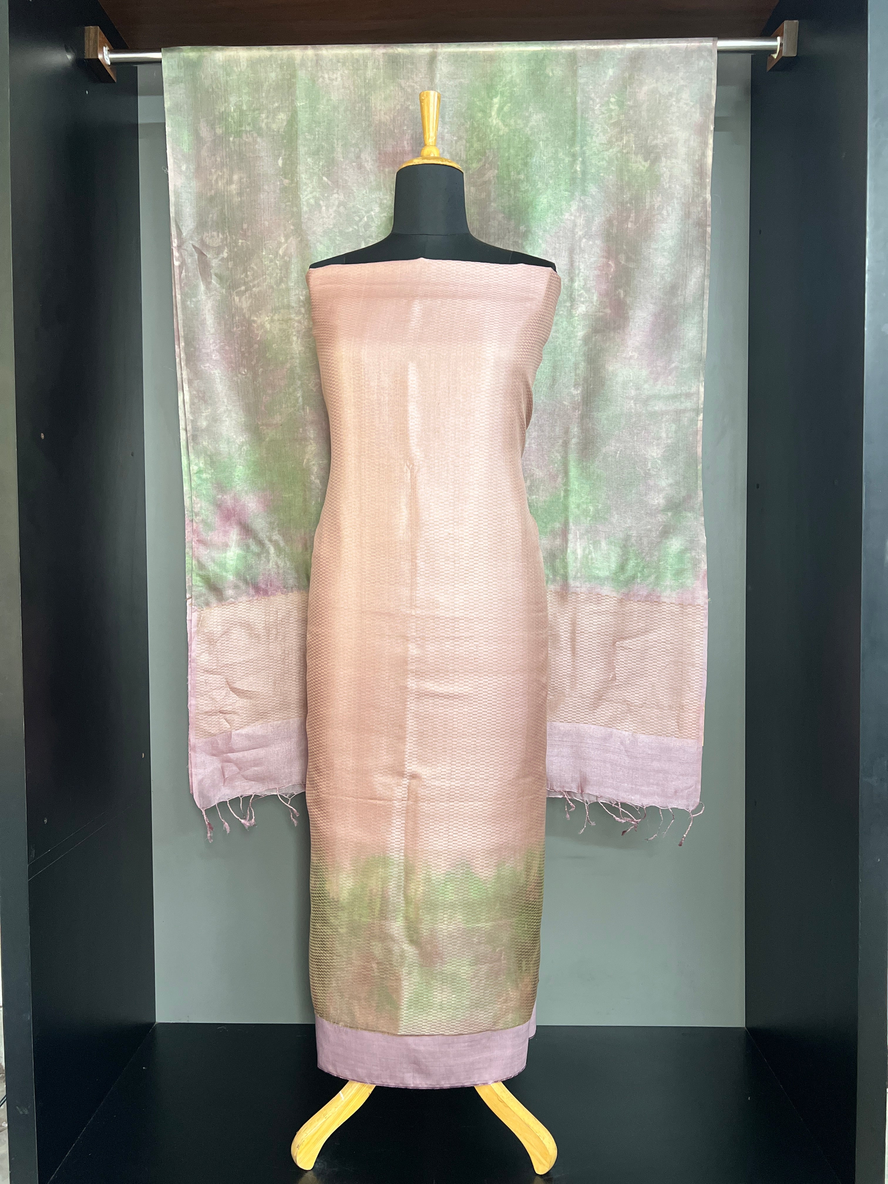 Tie & Dye Pattern Tussar Salwar Set | HS1458