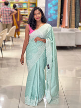 Embroidery Detailed Semi Tussar Saree | SUN557