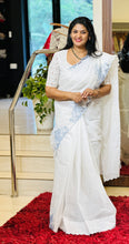 Twine Cutwork Floral Design Organdy Saree | TC388