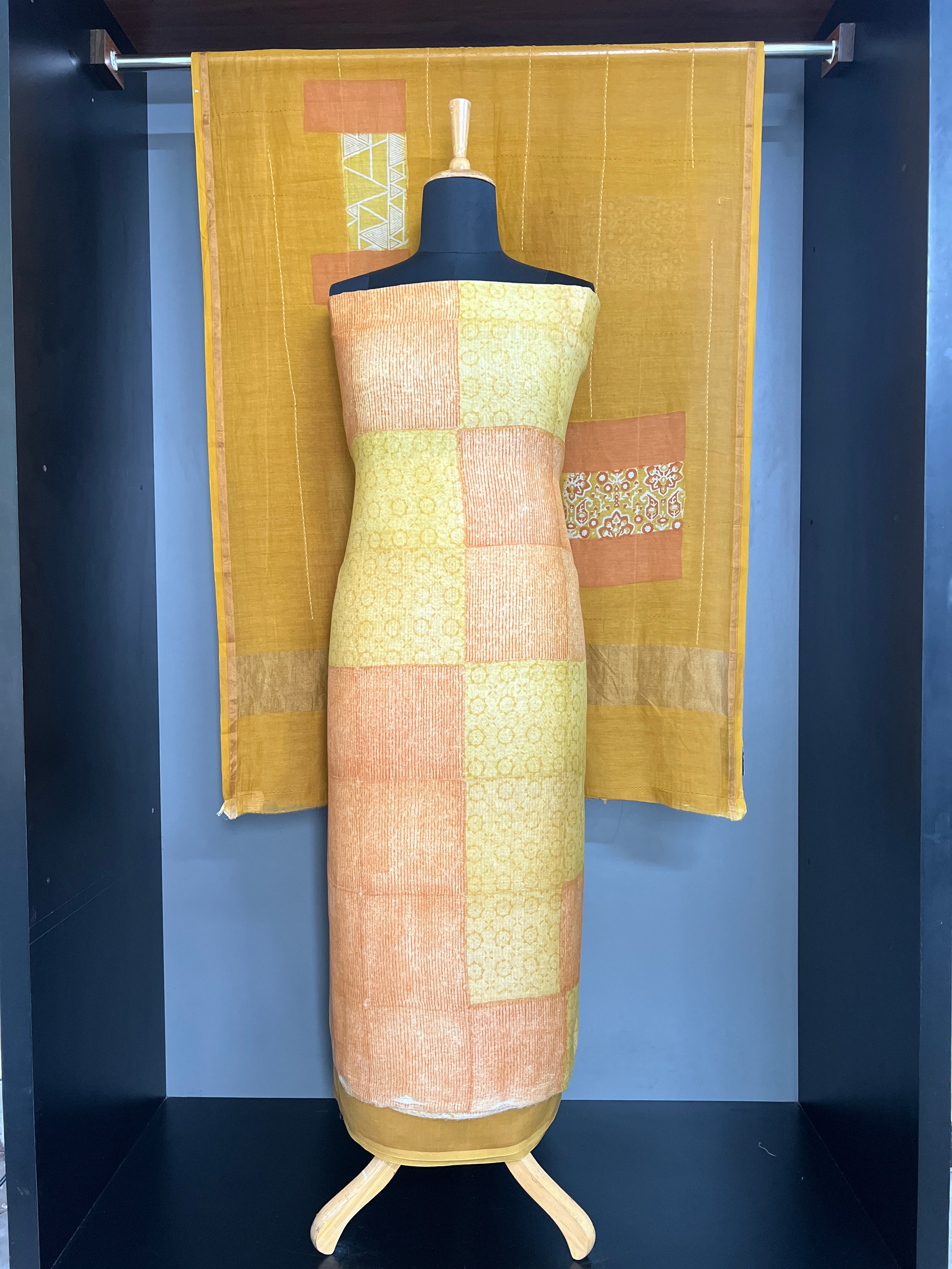 Abstract Pattern Chanderi Salwar Set | YNG1448