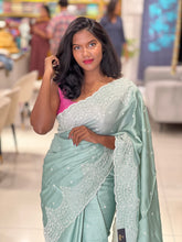 Embroidery Detailed Semi Tussar Saree | SUN557