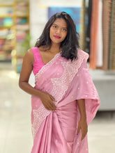 Embroidery Detailed Semi Tussar Saree | SUN558